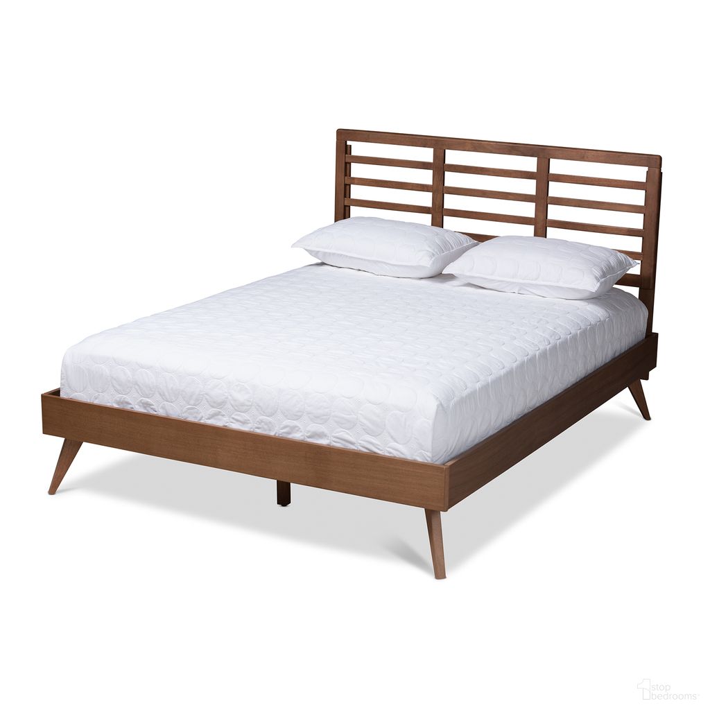 Calisto Wood King Platform Bed In Ash Walnut