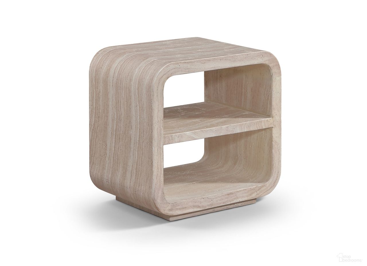 The appearance of Calix Concrete Indoor and Outdoor End Table In Travertine designed by Meridian in the modern / contemporary interior design. This travertine piece of furniture  was selected by 1StopBedrooms from Calix Collection to add a touch of cosiness and style into your home. Sku: 77062Travertine-ET. Material: Concrete.