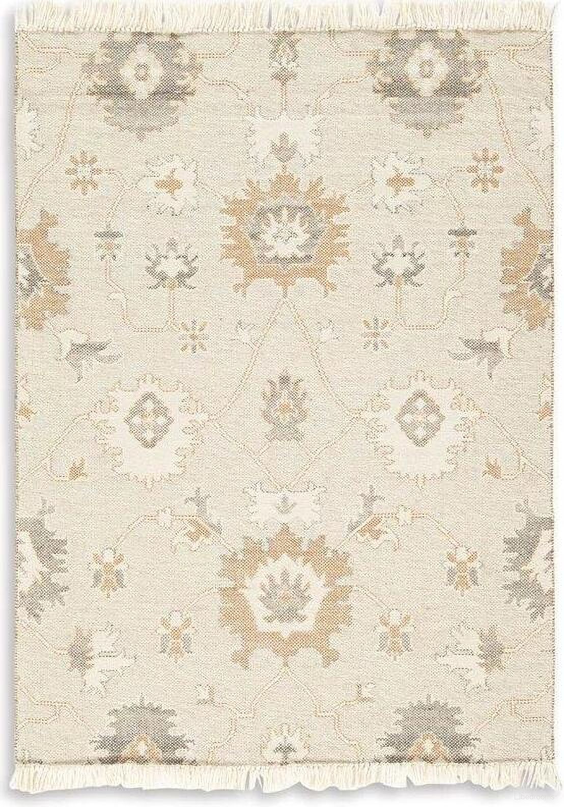 The appearance of Calkin 5 ft x 7 ft Rug In Linen and Gray designed by Signature Design by Ashley in the transitional interior design. This linen/gray piece of furniture  was selected by 1StopBedrooms from Calkin Collection to add a touch of cosiness and style into your home. Sku: R406392. Material: Fabric.