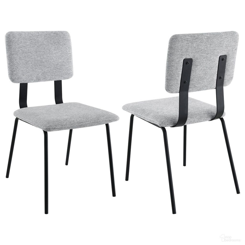 Calla Fabric Upholstered Dining Side Chair Set of 2 In Grey