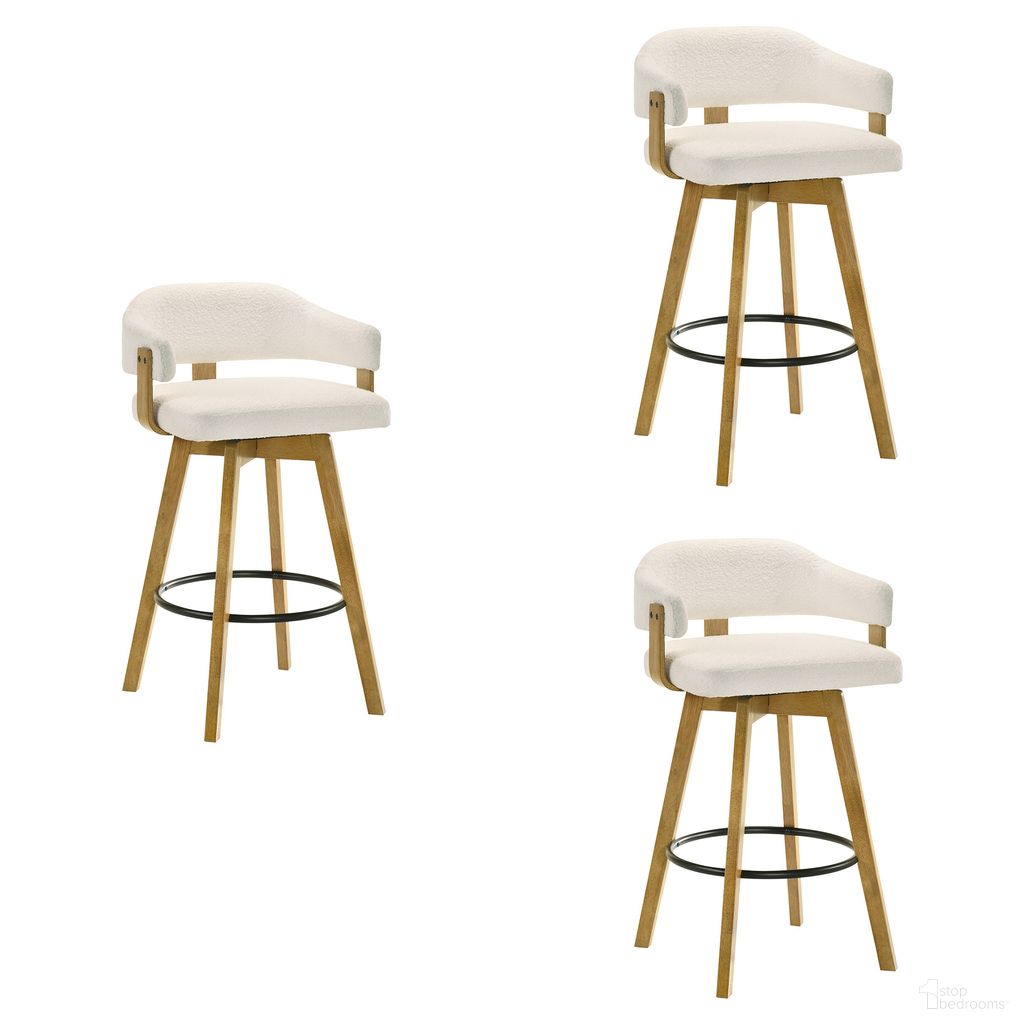 The appearance of Callah Bar Height Bar Stool Set of 3 In Amber Glow and White designed by Armen Living in the modern / contemporary interior design. This amber glow and white piece of furniture was selected by 1StopBedrooms from Callah Collection to add a touch of cosiness and style into your home. Sku: LCCLBAWHLO30;LCCLBAWHLO30;LCCLBAWHLO30. Material: Polyester.