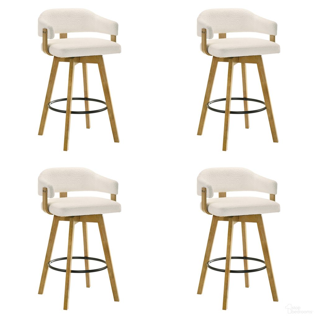 The appearance of Callah Bar Height Bar Stool Set of 4 In Amber Glow and White designed by Armen Living in the modern / contemporary interior design. This amber glow and white piece of furniture was selected by 1StopBedrooms from Callah Collection to add a touch of cosiness and style into your home. Sku: LCCLBAWHLO30;LCCLBAWHLO30;LCCLBAWHLO30;LCCLBAWHLO30. Material: Polyester.