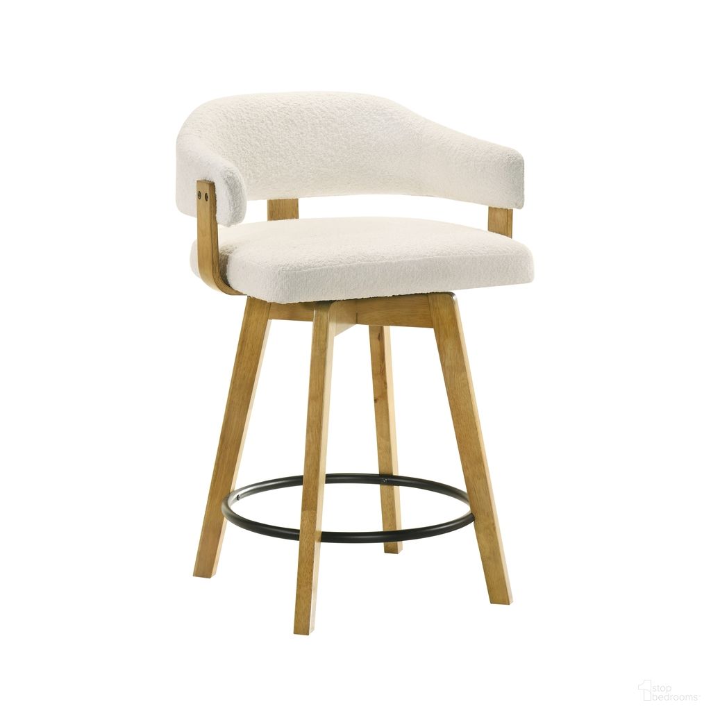 The appearance of Callah Counter Height Bar Stool In Amber Glow and White designed by Armen Living in the modern / contemporary interior design. This amber glow and white piece of furniture was selected by 1StopBedrooms from Callah Collection to add a touch of cosiness and style into your home. Sku: LCCLBAWHLO26. Material: Polyester.
