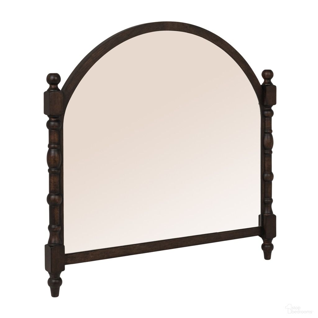 The appearance of Callahan Arched Wall Mirror with Dowel Frame In Walnut designed by Rowena Interiors in the traditional interior design. This walnut piece of furniture was selected by 1StopBedrooms from Callahan Collection to add a touch of cosiness and style into your home. Sku: EC2278. Material: Glass.