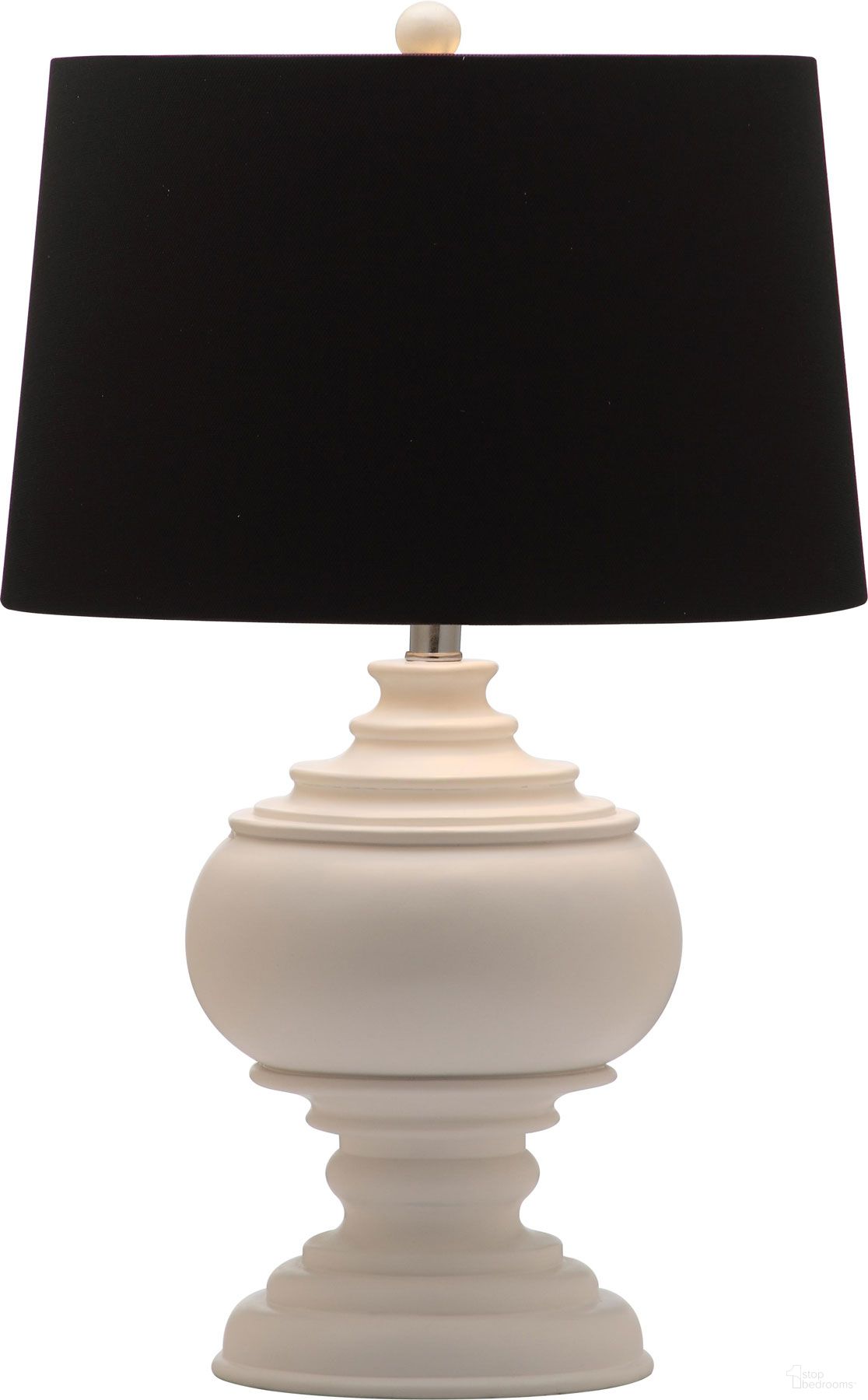 The appearance of Callaway White 26.5 Inch Table Lamp designed by Safavieh in the traditional interior design. This white piece of furniture  was selected by 1StopBedrooms from Safavieh LIT Collection to add a touch of cosiness and style into your home. Sku: LIT4257A. Material: Resin.