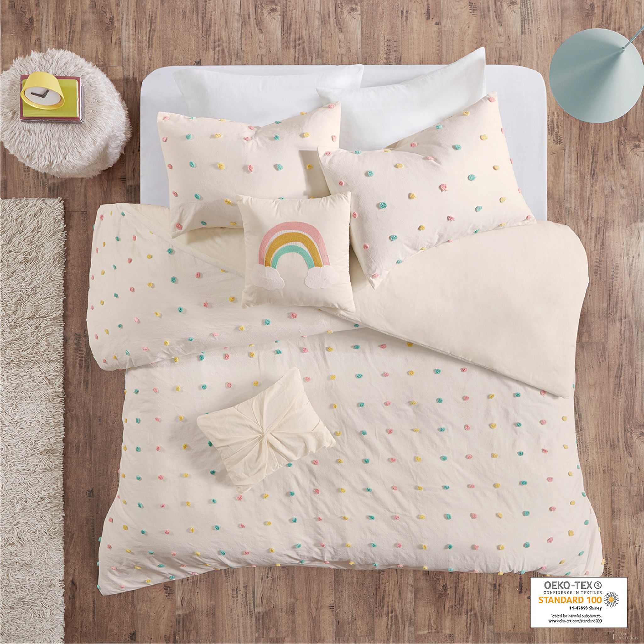 The appearance of Callie Cotton Jacquard 4 Piece Twin Duvet Cover Set In Multi designed by Olliix in the modern / contemporary interior design. This multi piece of furniture was selected by 1StopBedrooms from Callie Collection to add a touch of cosiness and style into your home. Sku: UHK12-0138. Bed Size: Twin. Material: Cotton.