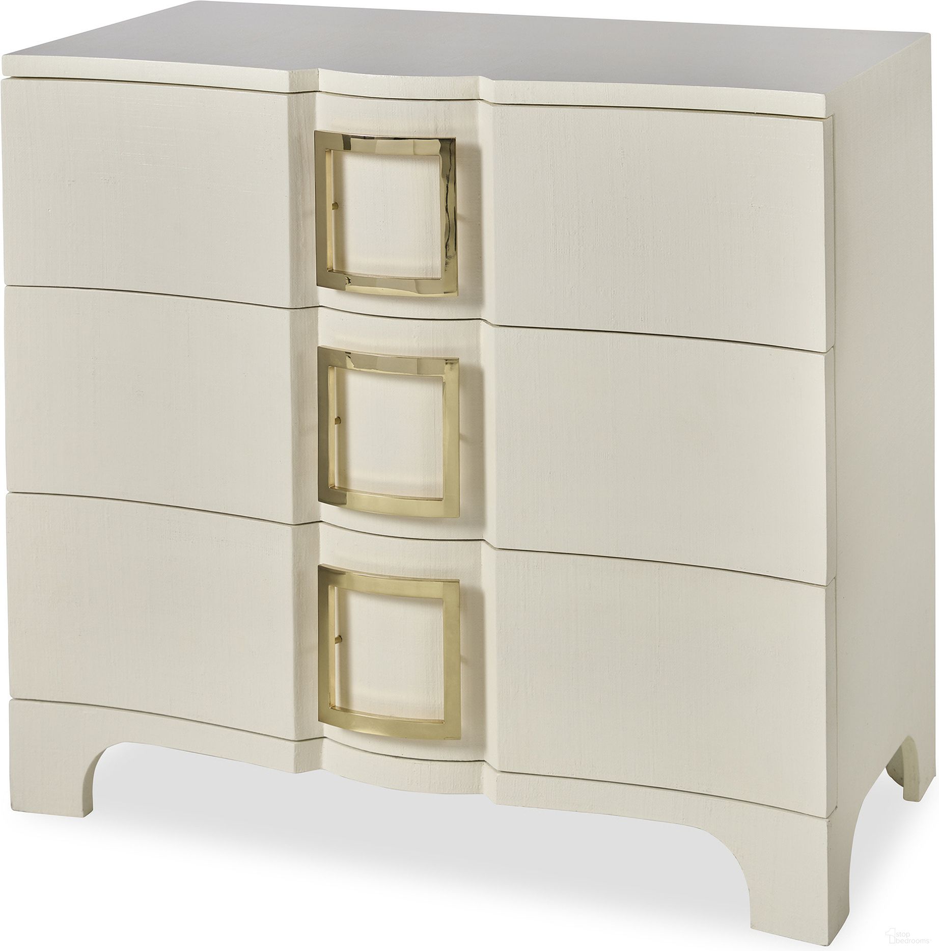 The appearance of Callie Three Drawer Chest In White designed by Century Furniture in the modern / contemporary interior design. This white piece of furniture was selected by 1StopBedrooms from Grand Tour Furniture Collection to add a touch of cosiness and style into your home. Sku: SF6170. Material: Raffia.
