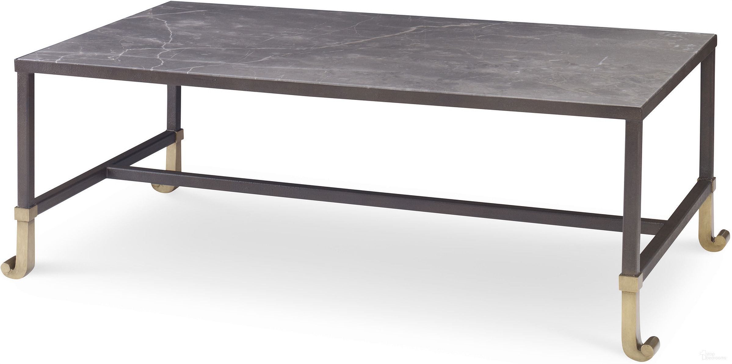 The appearance of Calliope Cocktail Table - Stone Top In Black and Grey designed by Century Furniture in the modern / contemporary interior design. This black and grey piece of furniture was selected by 1StopBedrooms from Thomas O'Brien Collection to add a touch of cosiness and style into your home. Sku: AEA-609. Material: Metal.
