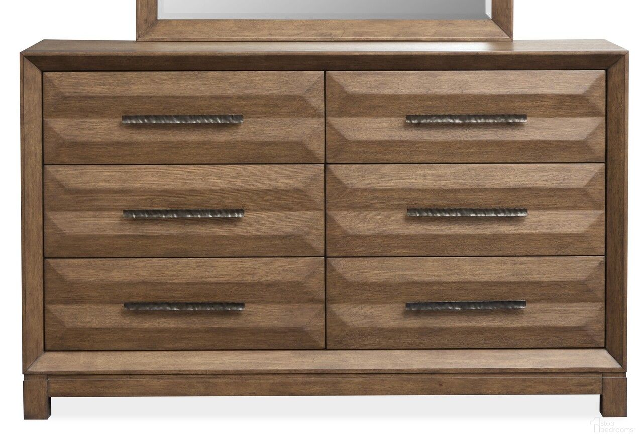 The appearance of Callisto Double Drawer Dresser In Bourbon Brown designed by Magnussen in the transitional interior design. This bourbon brown piece of furniture  was selected by 1StopBedrooms from Callisto Collection to add a touch of cosiness and style into your home. Sku: B6396-22. Material: Oak Veneer.