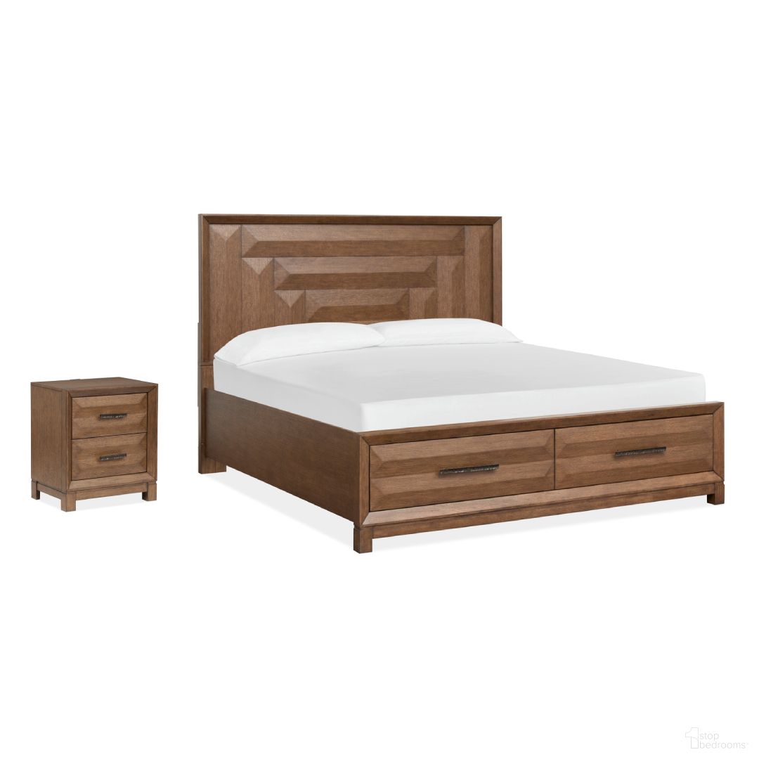 Callisto Panel Storage Bedroom Set In Bourbon Brown