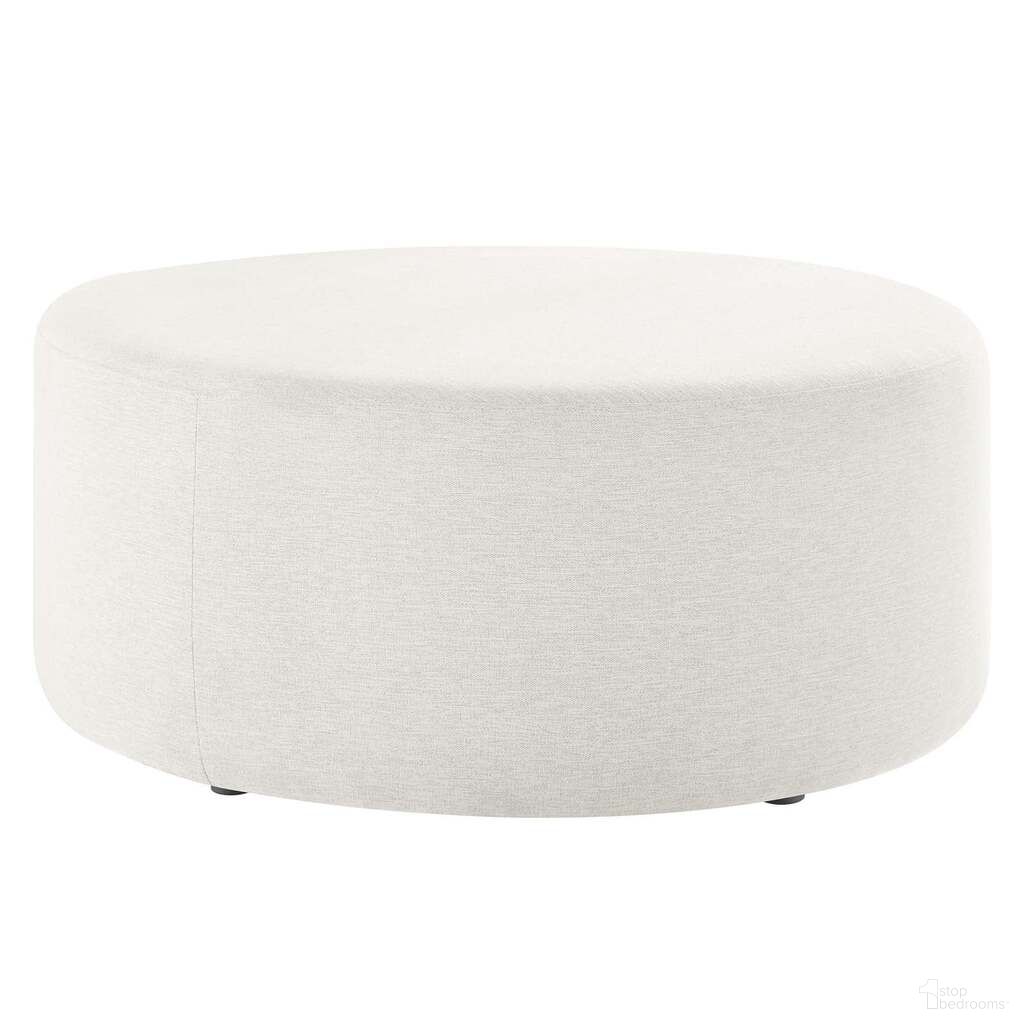 The appearance of Callum 38 Inch Woven Heathered Fabric Upholstered Large Round Ottoman In Ivory designed by Modway in the modern / contemporary interior design. This ivory piece of furniture was selected by 1StopBedrooms from Callum Collection to add a touch of cosiness and style into your home. Sku: EEI-6649-HEI. Material: Plywood.