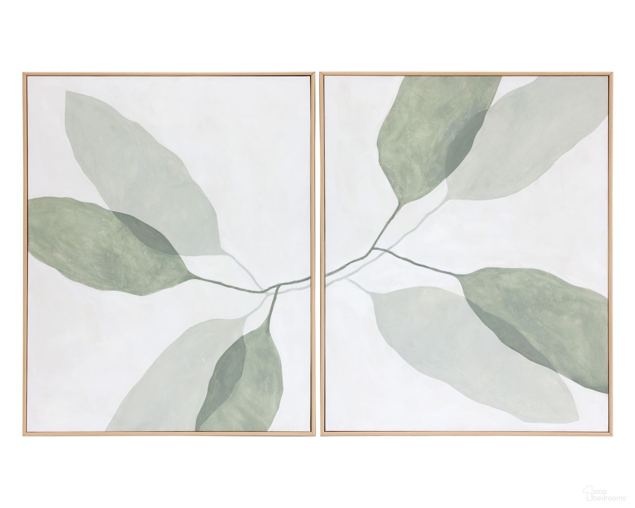 Calm Reflection 40" x 50" Accent Wall Art Set of 2 In Natural