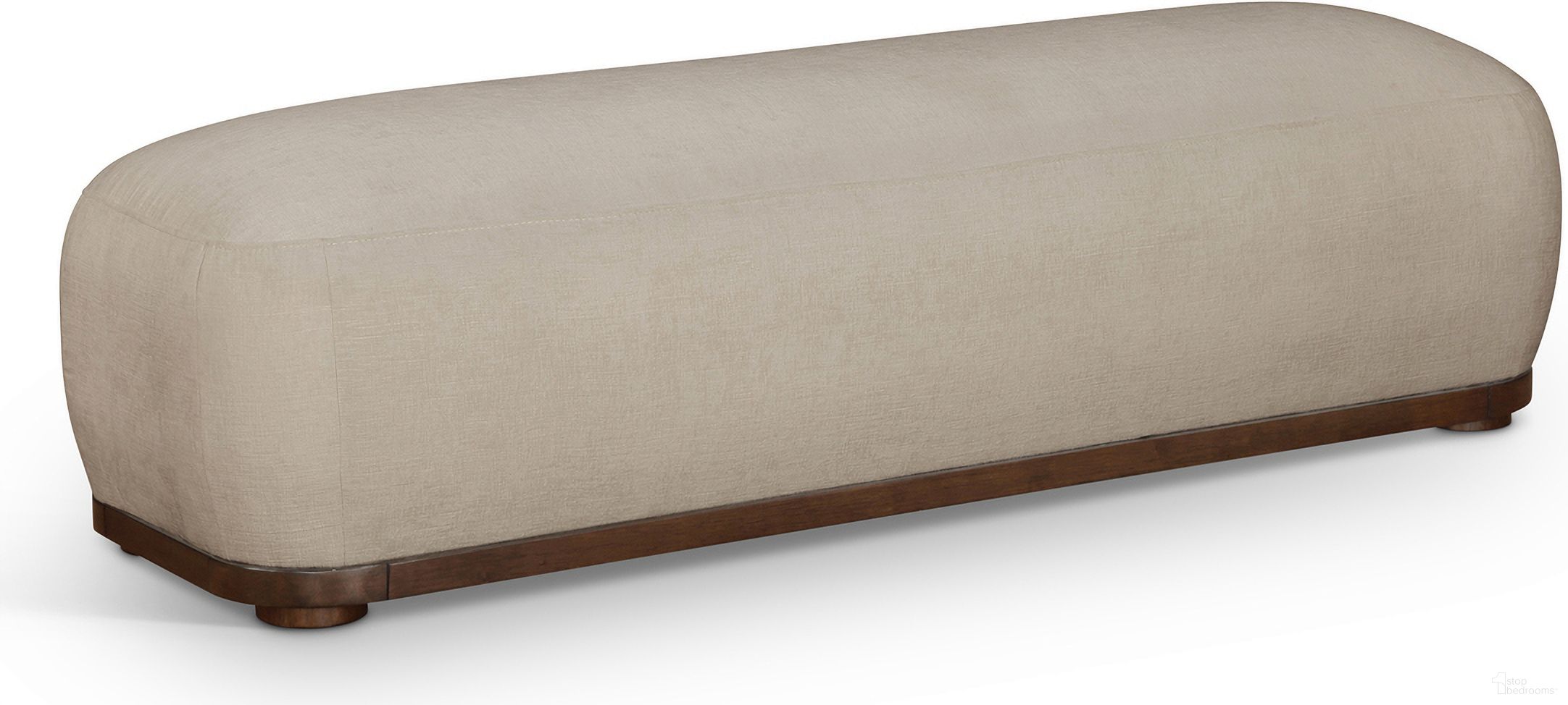 The appearance of Calum Chenille Fabric Bench In Beige and Walnut designed by Meridian in the transitional interior design. This walnut and beige piece of furniture  was selected by 1StopBedrooms from Calum Collection to add a touch of cosiness and style into your home. Sku: 22089Beige. Material: Chenille.