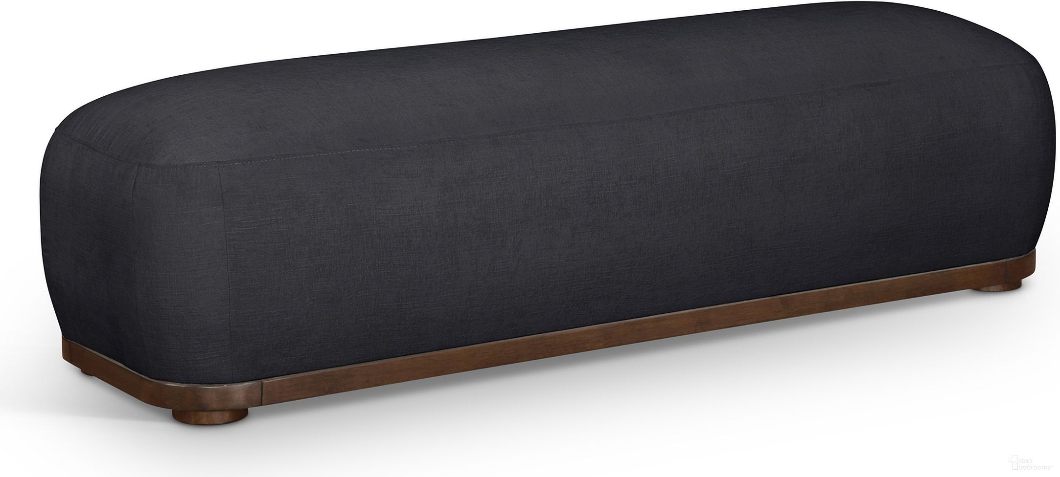 The appearance of Calum Chenille Fabric Bench In Black and Walnut designed by Meridian in the transitional interior design. This walnut and black piece of furniture was selected by 1StopBedrooms from Calum Collection to add a touch of cosiness and style into your home. Sku: 22089Black. Material: Chenille.