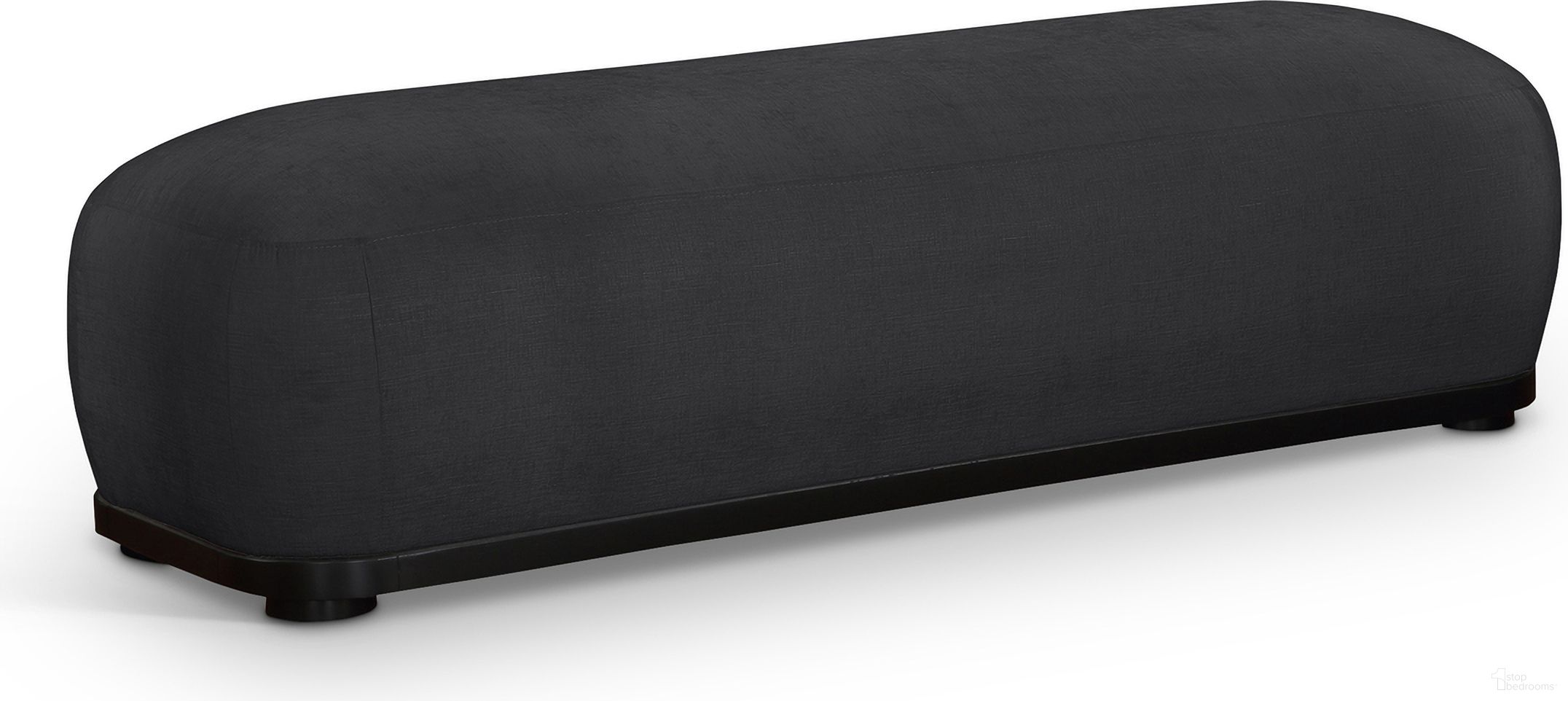The appearance of Calum Chenille Fabric Bench In Black designed by Meridian in the transitional interior design. This black piece of furniture was selected by 1StopBedrooms from Calum Collection to add a touch of cosiness and style into your home. Sku: 22088Black. Material: Chenille.