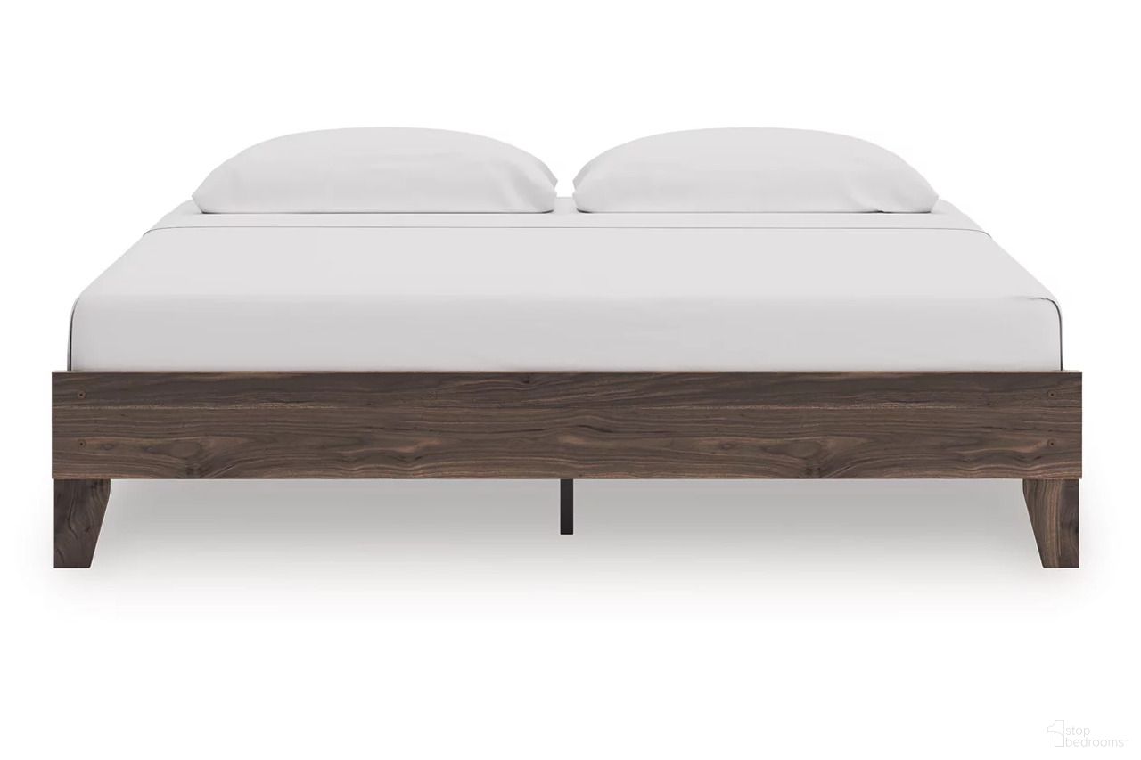 Calverson King Platform Bed In Brown