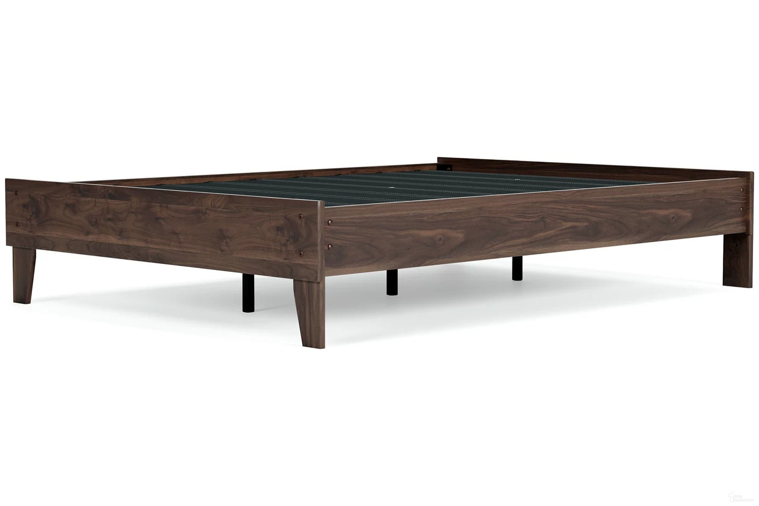 The appearance of Calverson Mocha Full Platform Bed designed by Signature Design by Ashley in the transitional interior design. This mocha piece of furniture  was selected by 1StopBedrooms from Calverson Collection to add a touch of cosiness and style into your home. Sku: EB3660-112. Bed Type: Platform Bed. Material: Wood. Bed Size: Full.