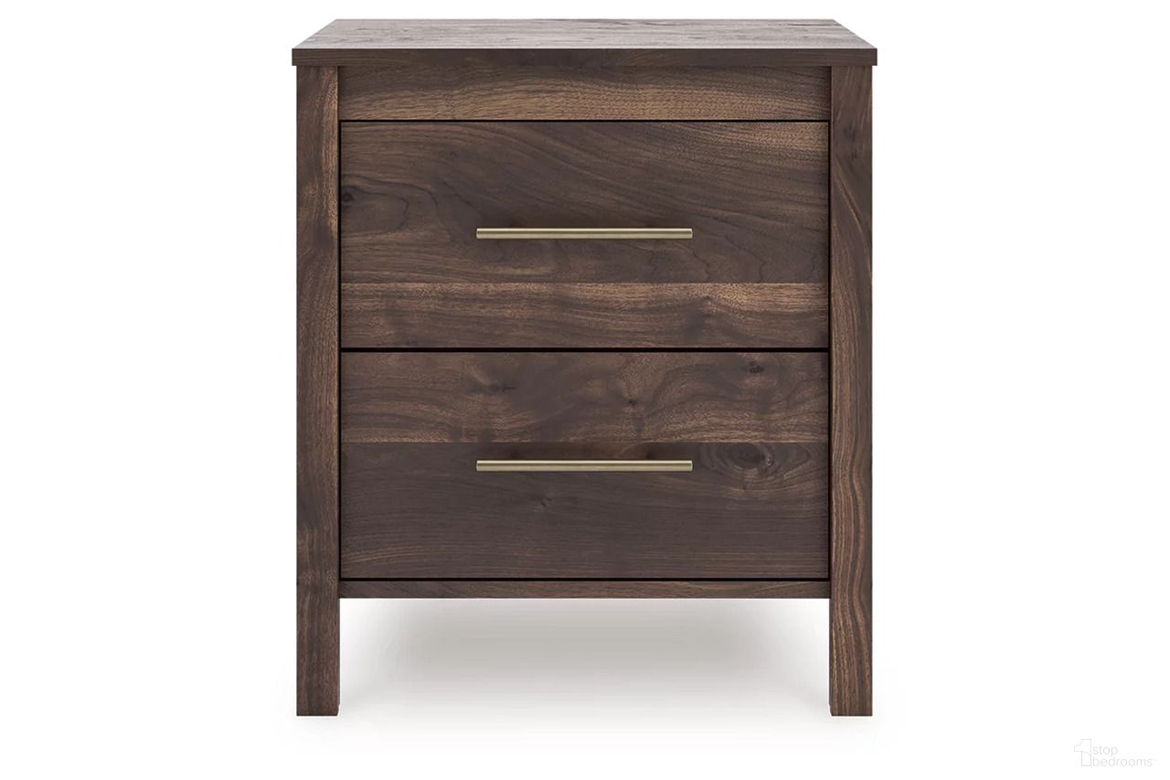 The appearance of Calverson Two Drawer NightStand In Mocha designed by Signature Design by Ashley in the transitional interior design. This mocha piece of furniture was selected by 1StopBedrooms from Calverson Collection to add a touch of cosiness and style into your home. Sku: EB3660-292.