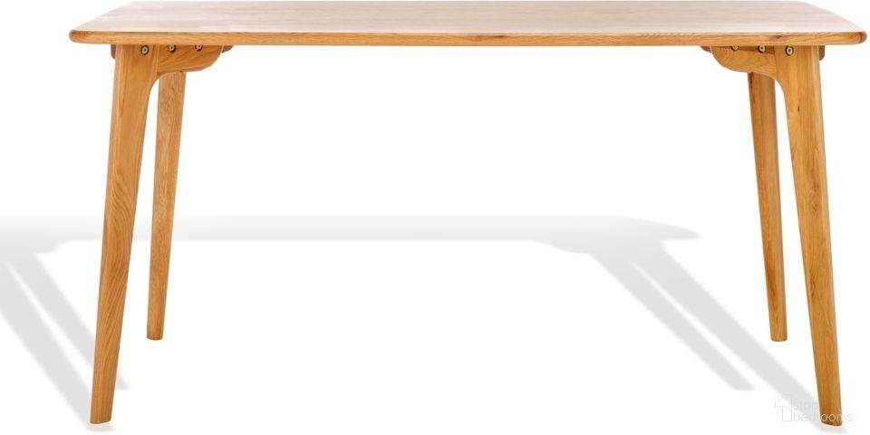 The appearance of Calverton Wood Dining Table In Natural designed by Safavieh Couture in the modern / contemporary interior design. This natural piece of furniture  was selected by 1StopBedrooms from Calverton Collection to add a touch of cosiness and style into your home. Sku: SFV4201A. Table Base Style: Legs. Material: Wood. Table Top Shape: Rectangular. Size: 32" x 60".