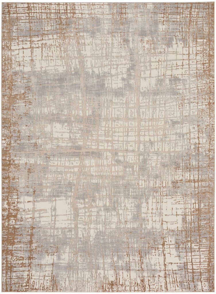 Calvin Klein Rush 10' x 14' Indoor Rug In Ivory and Taupe