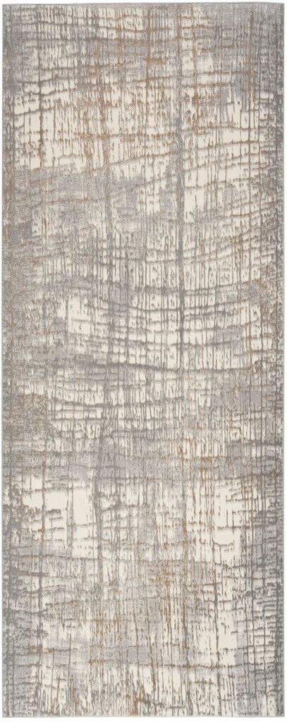 The appearance of Calvin Klein Rush 2'3" x 7'3" Modern Indoor Rug In Ivory Grey designed by Nourison in the modern / contemporary interior design. This ivory grey piece of furniture was selected by 1StopBedrooms from Rush Collection to add a touch of cosiness and style into your home. Sku: 99446050939. Material: Polypropylene.