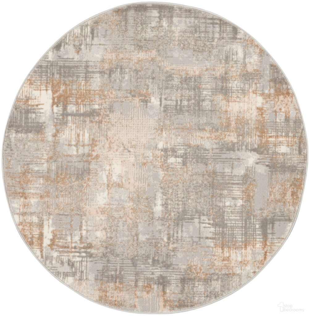 The appearance of Calvin Klein Rush 4' x 4' Round Modern Indoor Rug In Grey and Beige designed by Nourison in the modern / contemporary interior design. This grey and beige piece of furniture was selected by 1StopBedrooms from Rush Collection to add a touch of cosiness and style into your home. Sku: 99446818928. Material: Polypropylene.