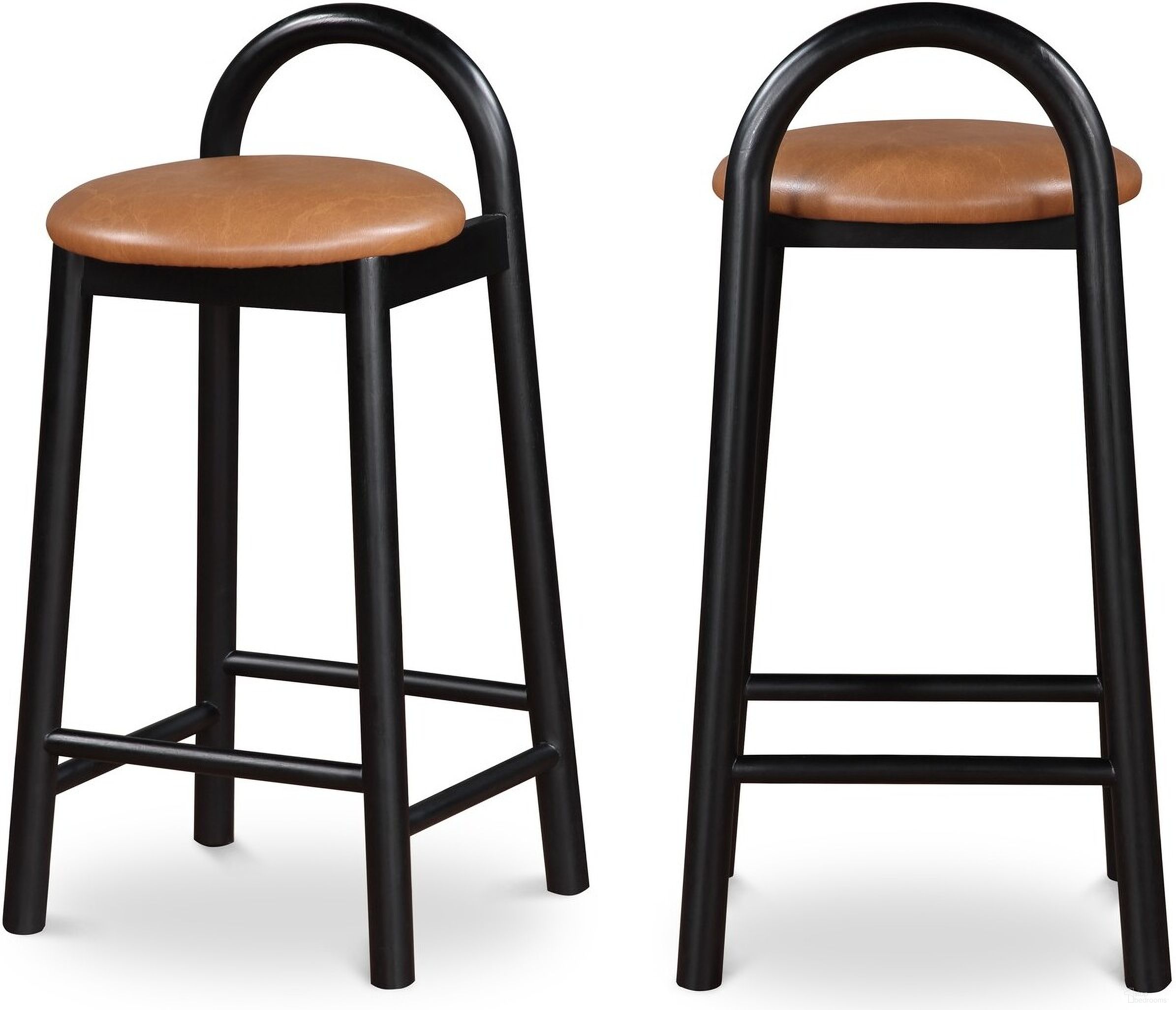 Calvin Vegan Leather Stool In Cognac