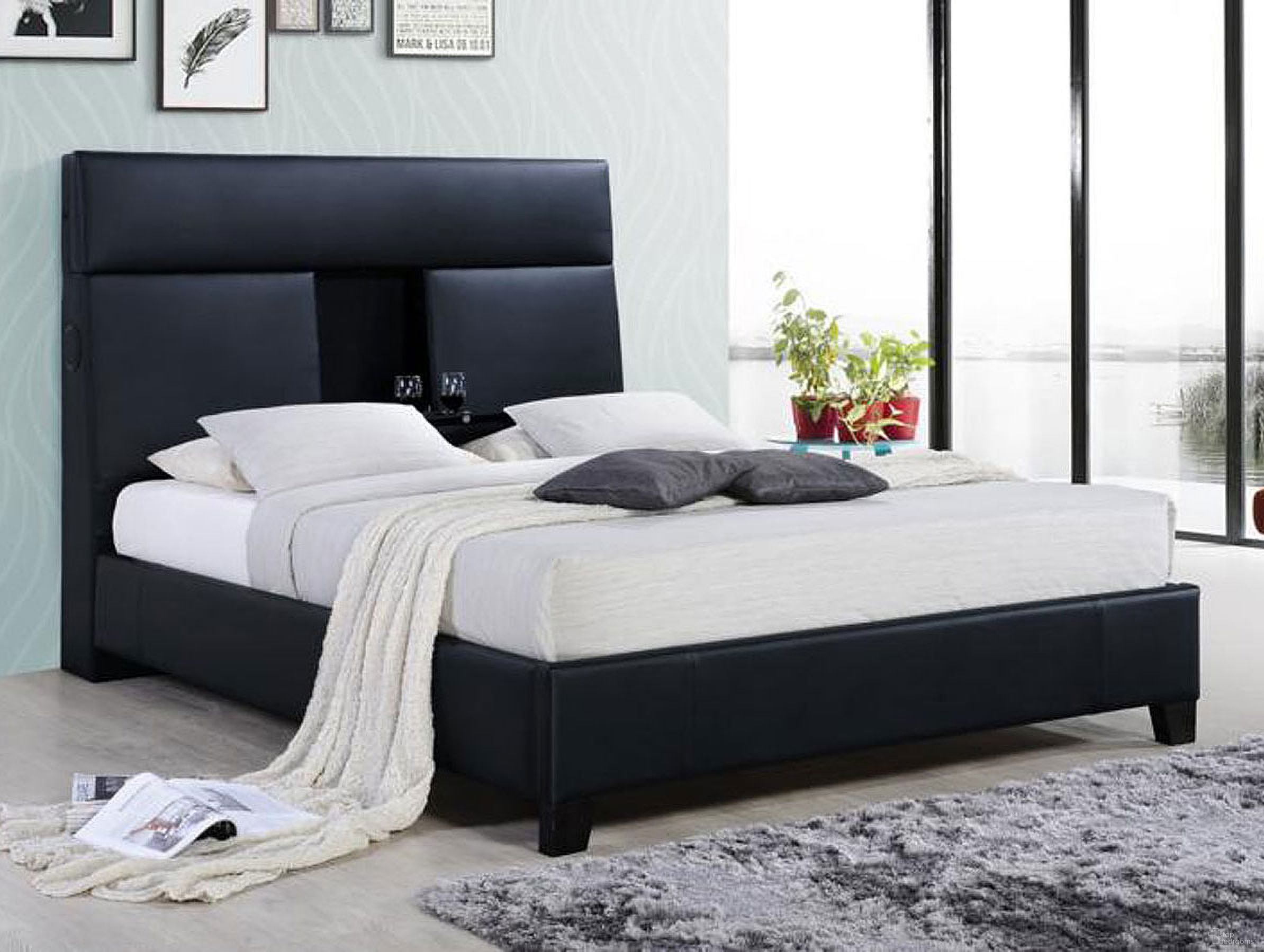 The appearance of Calypso Queen Bed In Black designed by Bernell in the modern / contemporary interior design. This black piece of furniture was selected by 1StopBedrooms from Calypso Collection to add a touch of cosiness and style into your home. Sku: 1959-105. Bed Type: Platform Bed. Bed Size: Queen. Material: Rubberwood.