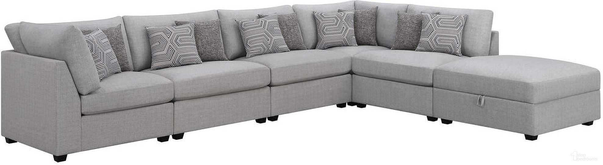 The appearance of Cambria Modern 6-piece Upholstered Modular Sectional Grey designed by Coaster in the modern / contemporary interior design. This grey piece of furniture was selected by 1StopBedrooms from Cambria Collection to add a touch of cosiness and style into your home. Sku: 551511;551511;551511;551512;551512;551513. Material: Upholstered. Layout: Modular.