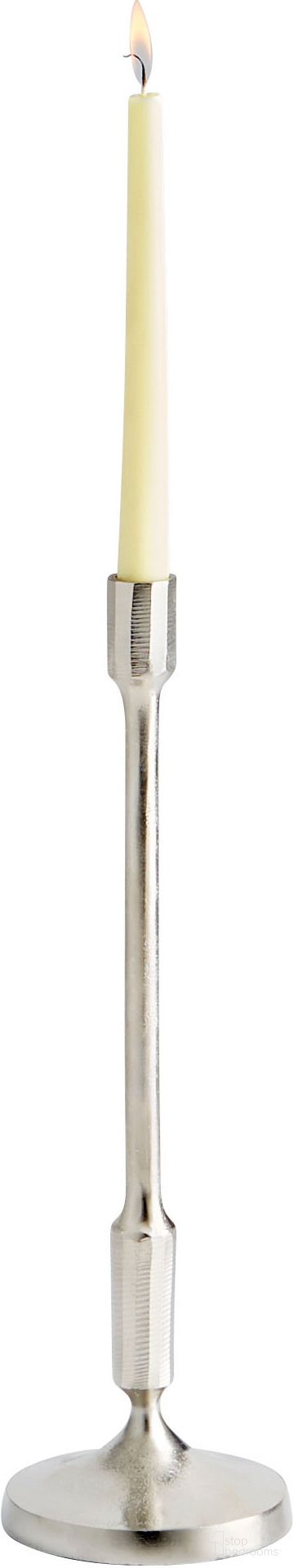 The appearance of Cambria Nickel Medium Candleholder designed by Cyan Design in the modern / contemporary interior design. This silver and grey piece of furniture  was selected by 1StopBedrooms from Cambria Collection to add a touch of cosiness and style into your home. Sku: 10206. Material: Aluminum.