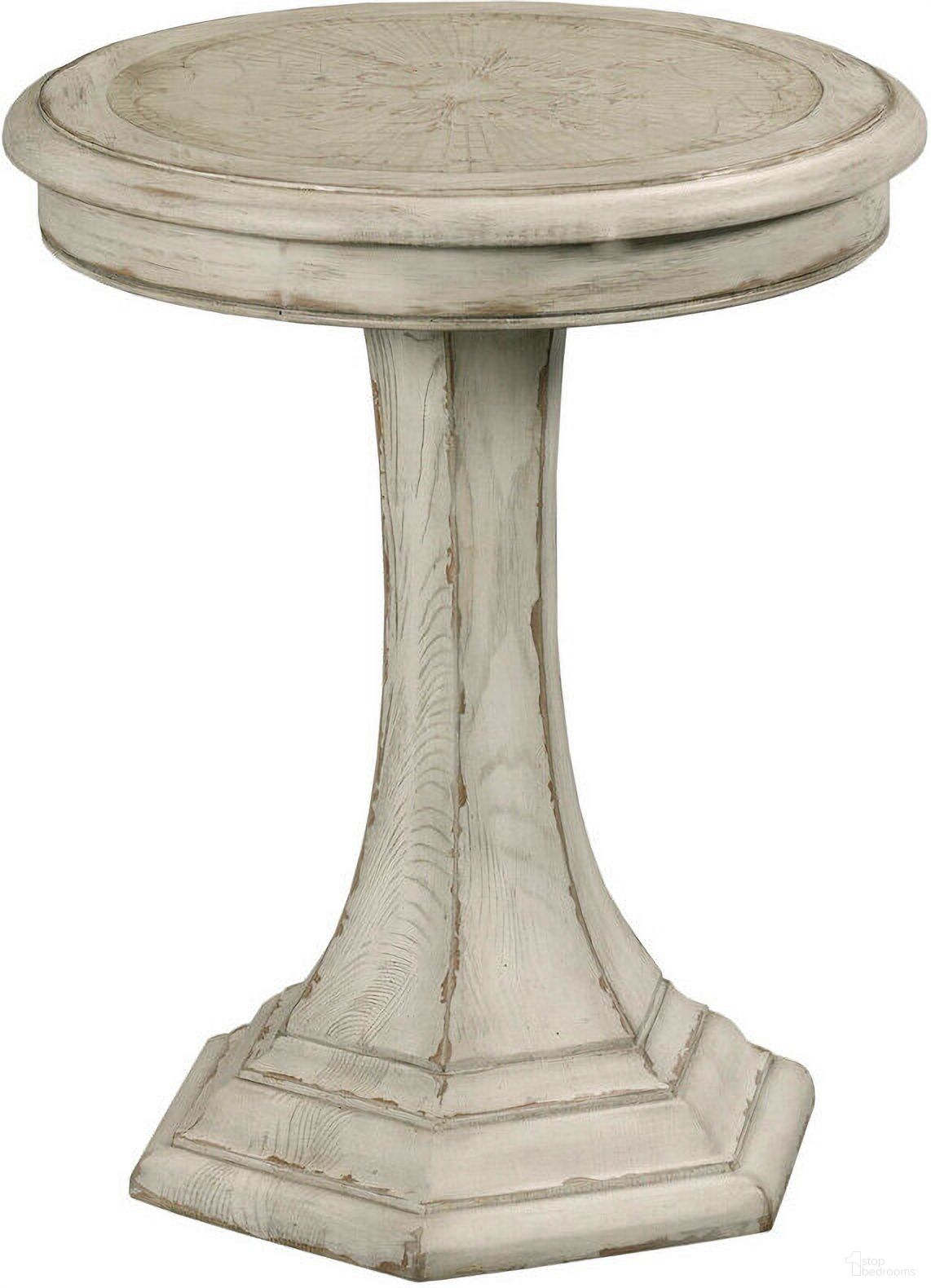 The appearance of Civette Round End Table In Creme designed by American Drew in the transitional interior design. This creme piece of furniture was selected by 1StopBedrooms from Cambric Collection to add a touch of cosiness and style into your home. Sku: 309-916C. Material: Wood.