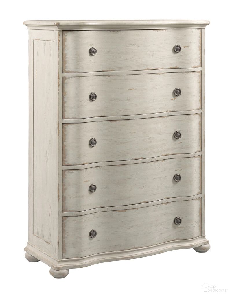 The appearance of Cambric Helene Five Drawer Chest In Creme designed by American Drew in the modern / contemporary interior design. This creme piece of furniture was selected by 1StopBedrooms from Cambric Collection to add a touch of cosiness and style into your home. Sku: 309-215C. Material: Wood.
