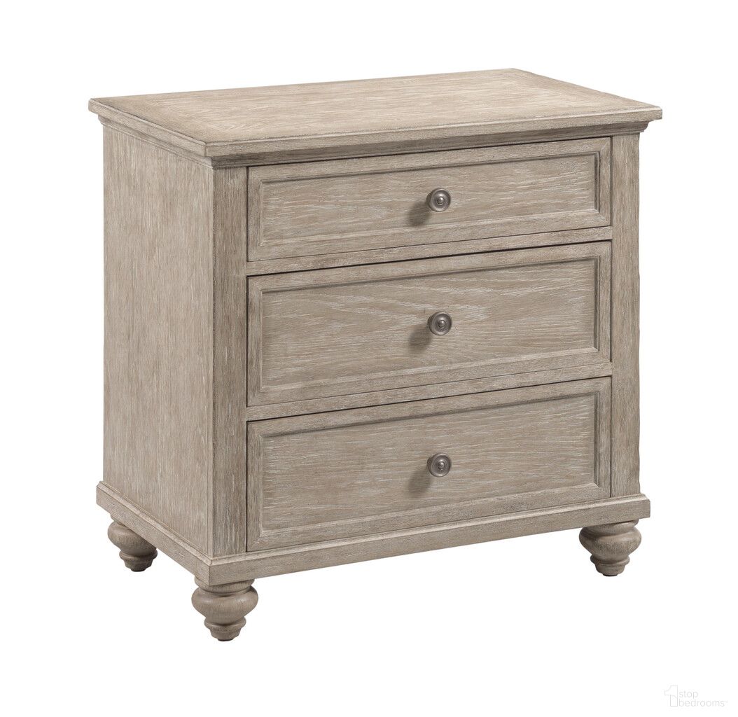 The appearance of Cambric Miriam 3 Drawer Nightstand In Creme designed by American Drew in the modern / contemporary interior design. This creme piece of furniture  was selected by 1StopBedrooms from Cambric Collection to add a touch of cosiness and style into your home. Sku: 309-421B. Material: Wood.