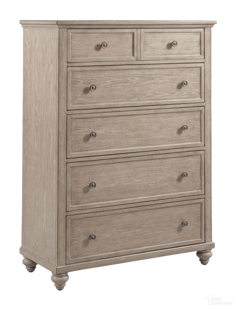 The appearance of Cambric Miriam Five Drawer Chest In Creme designed by American Drew in the modern / contemporary interior design. This creme piece of furniture was selected by 1StopBedrooms from Cambric Collection to add a touch of cosiness and style into your home. Sku: 309-216B. Material: Wood.