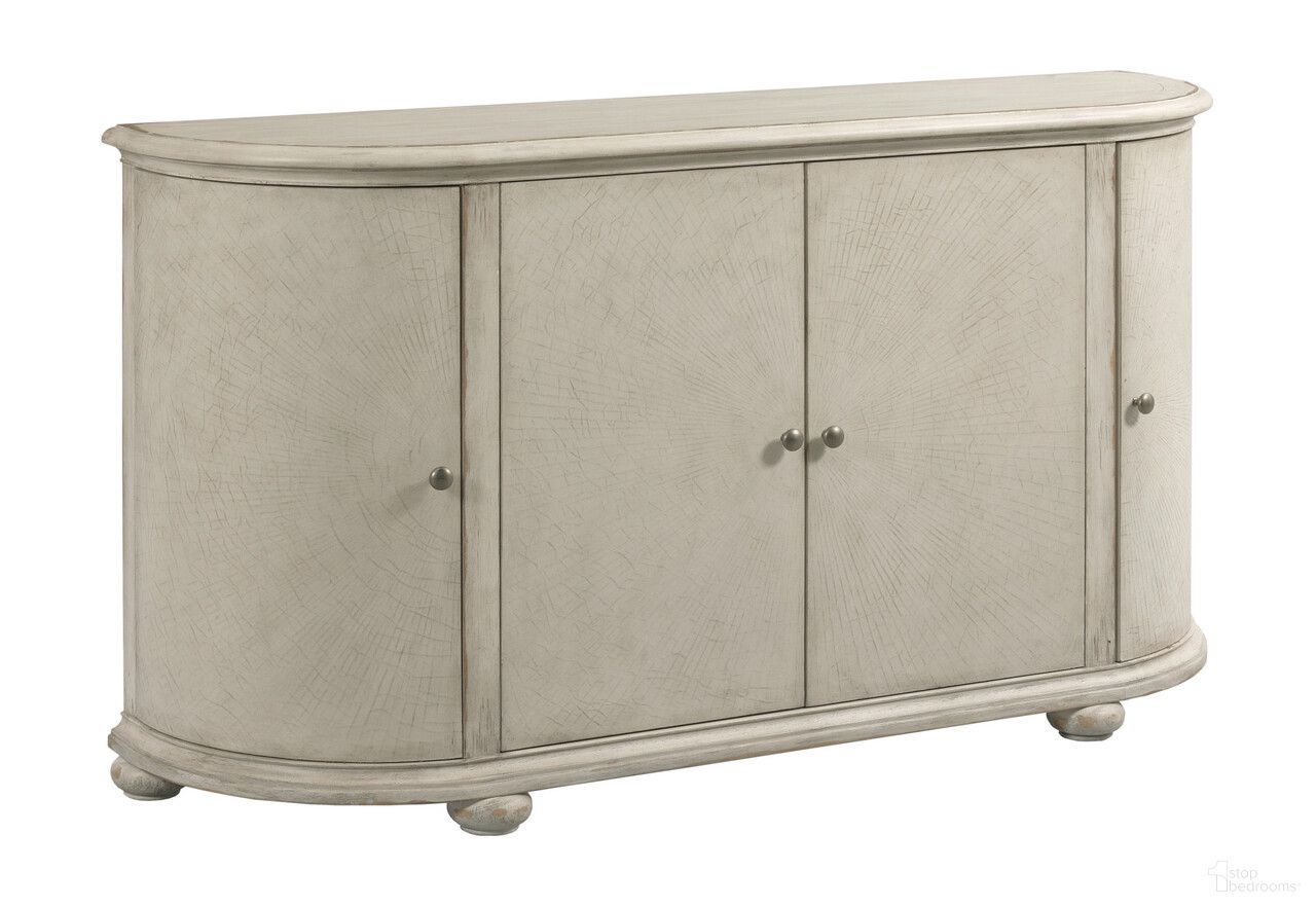 The appearance of Cambric Picard Curved Buffet In Creme designed by American Drew in the modern / contemporary interior design. This creme piece of furniture was selected by 1StopBedrooms from Cambric Collection to add a touch of cosiness and style into your home. Sku: 309-850C. Material: Wood.