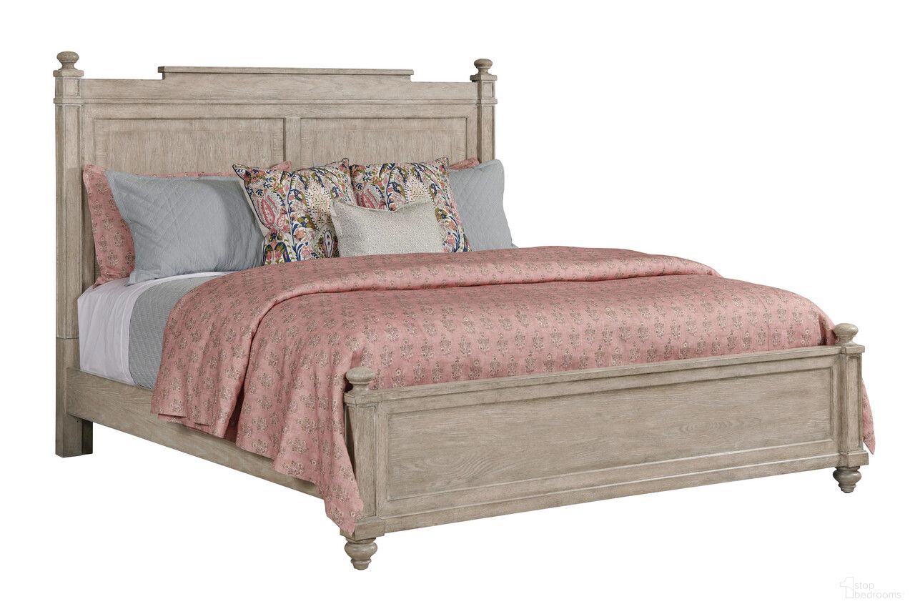 The appearance of Cambric Sova King Panel Bed In Creme designed by American Drew in the modern / contemporary interior design. This creme piece of furniture was selected by 1StopBedrooms from Cambric Collection to add a touch of cosiness and style into your home. Sku: 309-306B;309-307B. Bed Type: Panel Bed. Material: Wood. Bed Size: King.