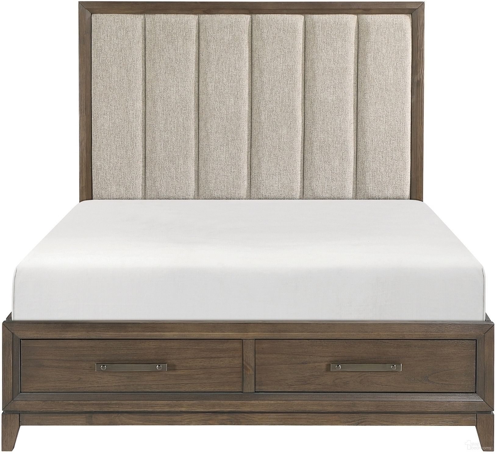 The appearance of Cambridge Eastern King Platform Bed with Footboard Storage In Walnut designed by Homelegance in the transitional interior design. This walnut piece of furniture was selected by 1StopBedrooms from Cambridge Collection to add a touch of cosiness and style into your home. Sku: 1422KN-1;1422KN-2;1422N-3. Bed Type: Platform Bed. Bed Size: King. Material: Chenille.