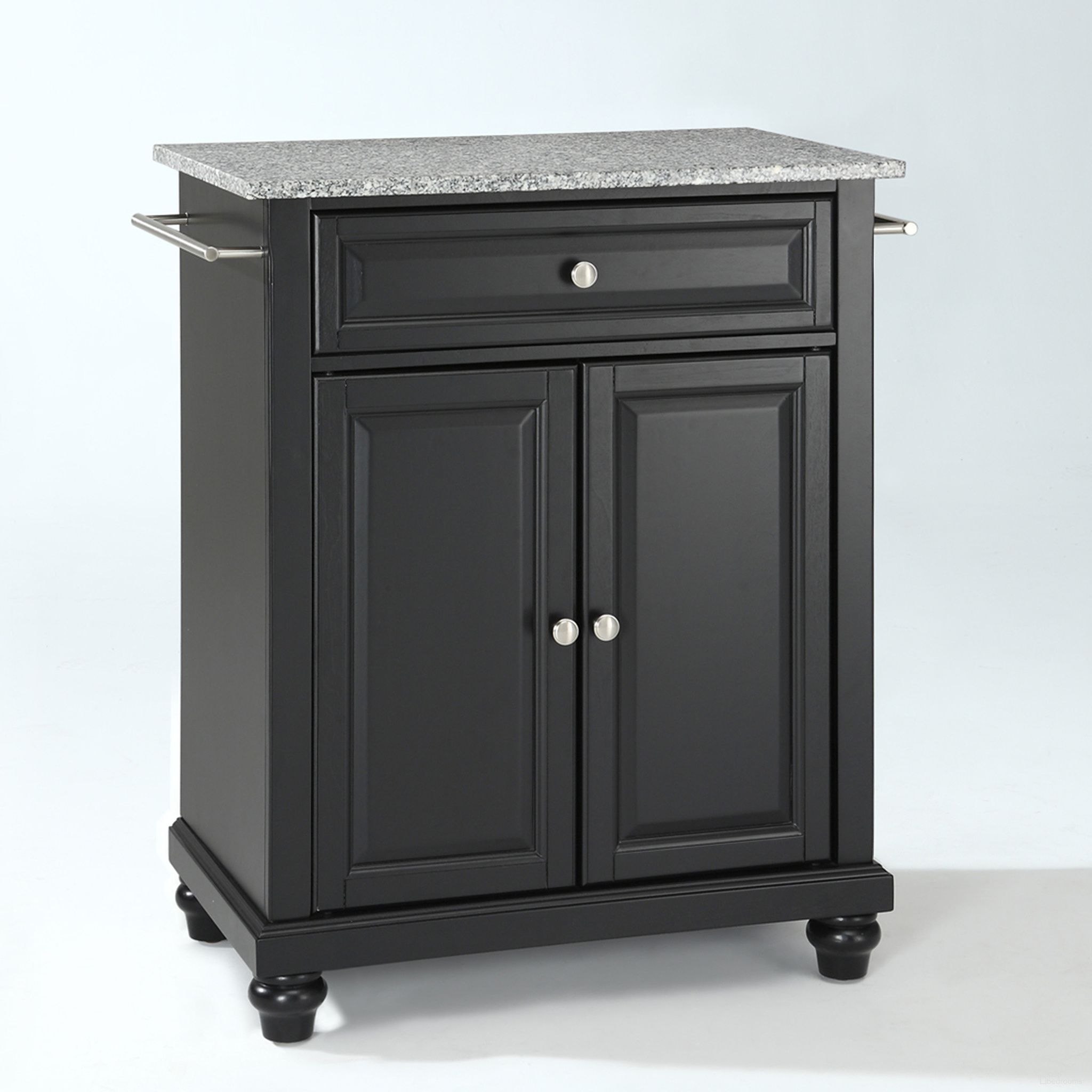 The appearance of Cambridge Granite Top Portable Kitchen Island/Cart In Black and Gray designed by Crosley Brands in the traditional interior design. This black and gray piece of furniture  was selected by 1StopBedrooms from Cambridge Collection to add a touch of cosiness and style into your home. Sku: CF3002-BK;CF0401-GG;CF0104-BK. Material: Solid Granite.
