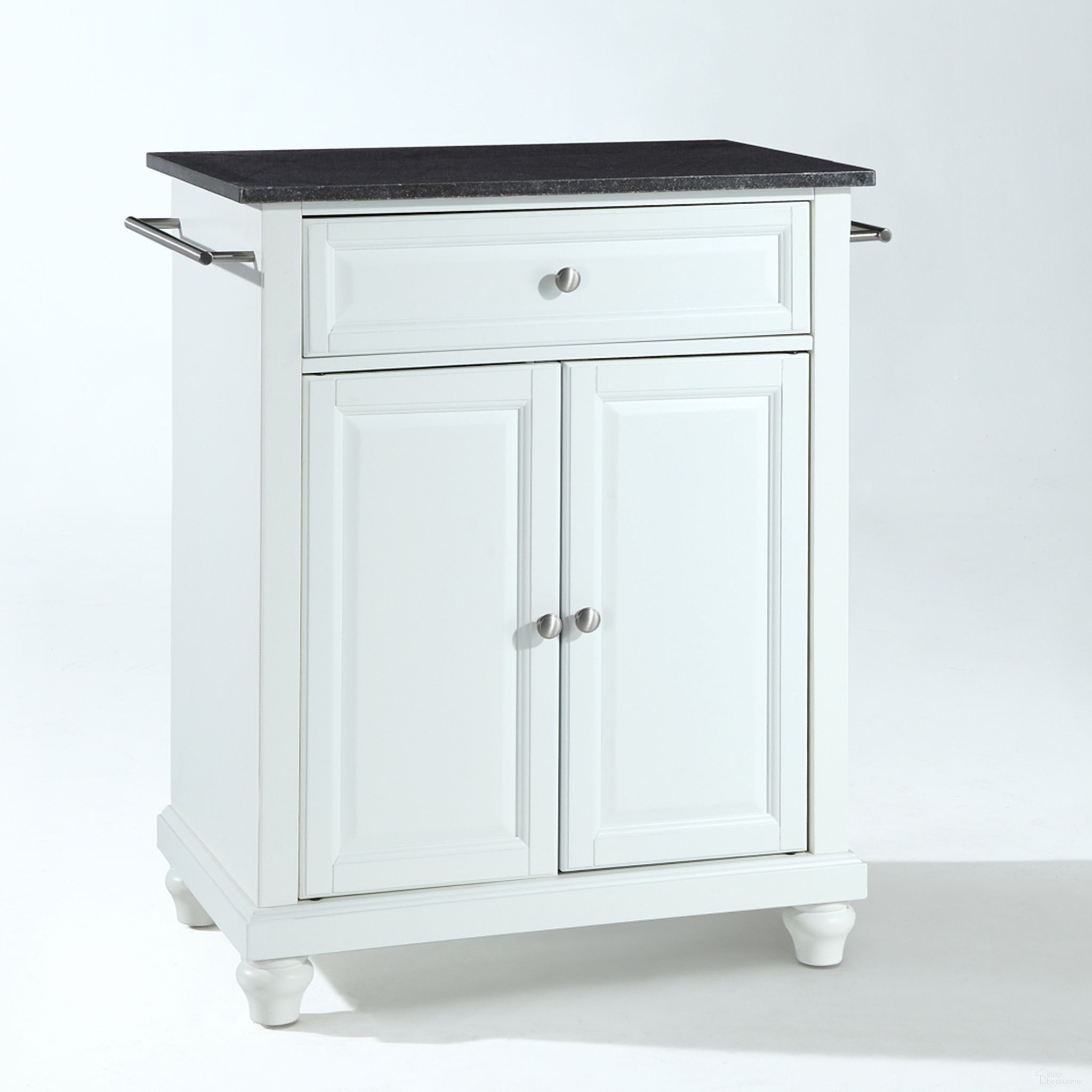 The appearance of Cambridge Granite Top Portable Kitchen Island/Cart In White and Black designed by Crosley Brands in the traditional interior design. This white and black piece of furniture was selected by 1StopBedrooms from Cambridge Collection to add a touch of cosiness and style into your home. Sku: CF3002-WH;CF0401-BG;CF0104-WH. Material: Solid Granite.