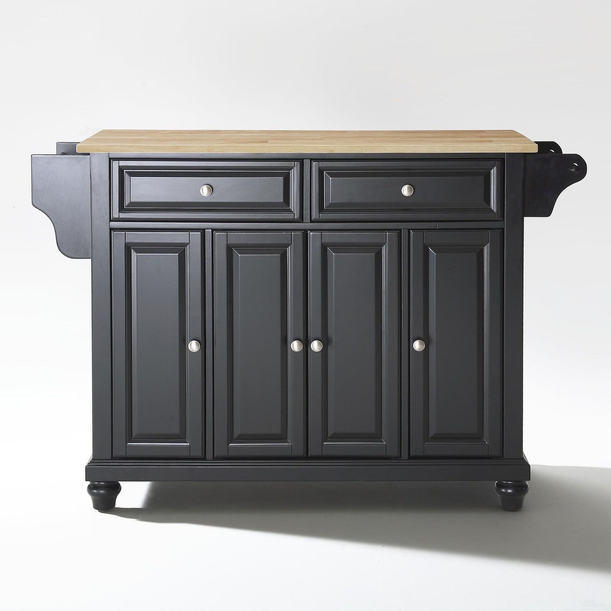 The appearance of Cambridge Wood Top Full Size Kitchen Island/Cart In Black and Natural designed by Crosley Brands in the traditional interior design. This black and natural piece of furniture  was selected by 1StopBedrooms from Cambridge Collection to add a touch of cosiness and style into your home. Sku: CF3001-BK;CF0303-NA;CF0104-BK. Material: Solid Hardwood.