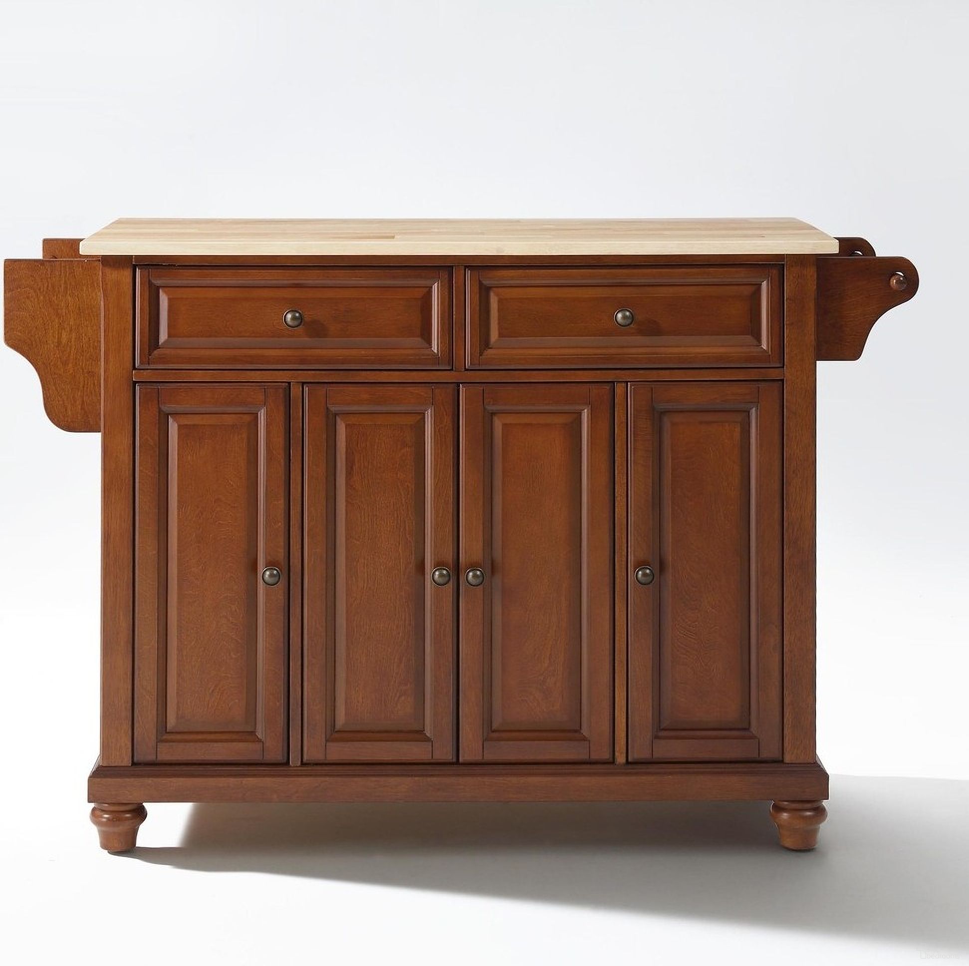 Cambridge Wood Top Full Size Kitchen Island/Cart In Cherry and Natural