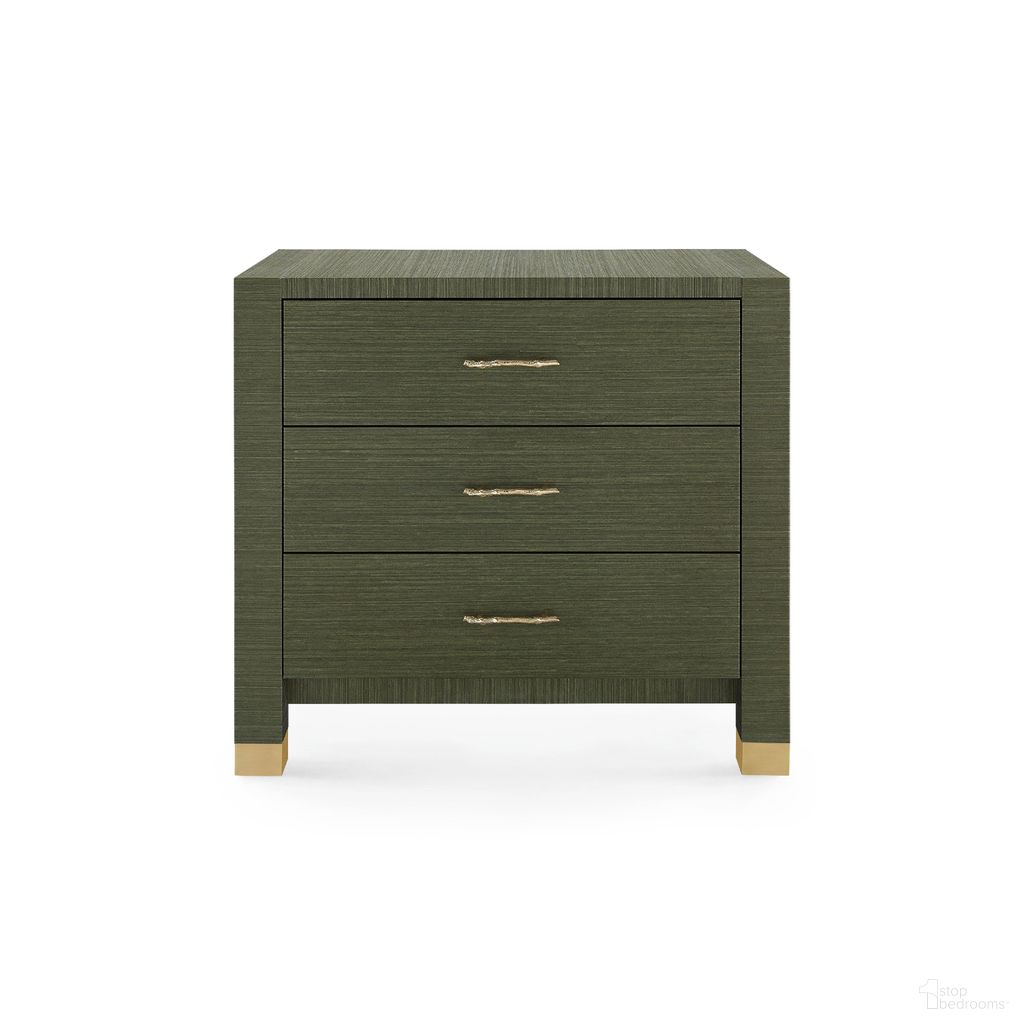 The appearance of Camden 3-Drawer Side Table In Deep Olive designed by Villa & House in the transitional interior design. This deep olive piece of furniture was selected by 1StopBedrooms from Camden Collection to add a touch of cosiness and style into your home. Sku: CDN-130-5137-88. Material: Wood.