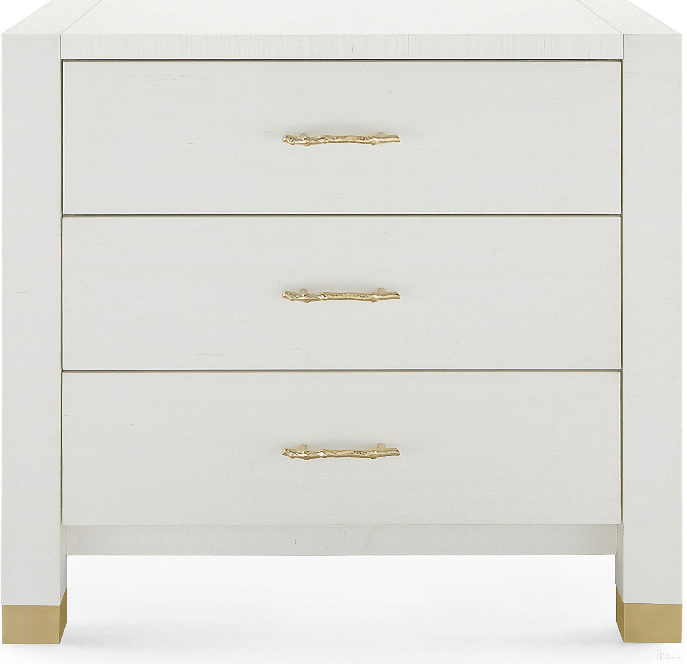 Camden 3-Drawer Side Table In Sand White