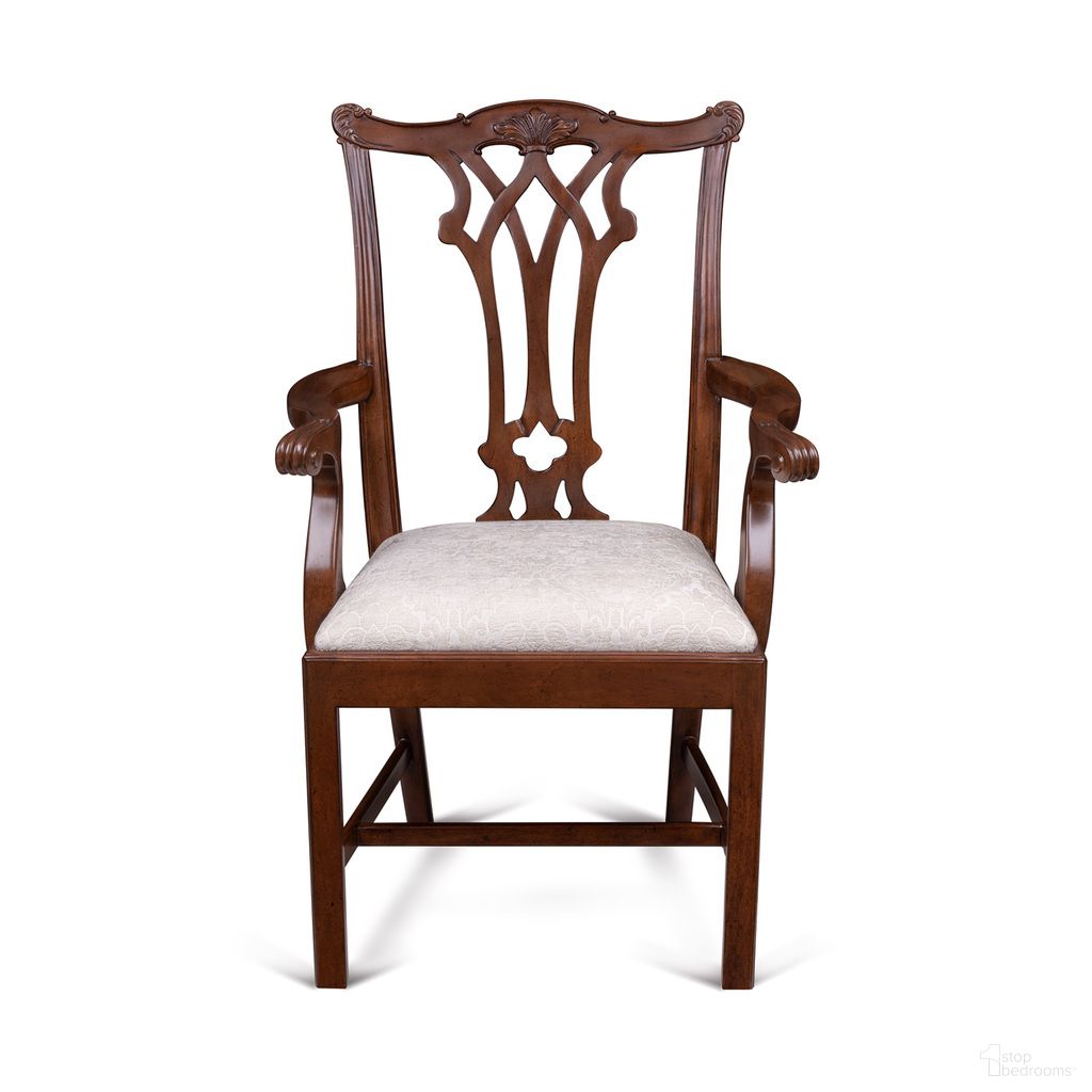 Camden Arm Chair In Mahogany and Cream