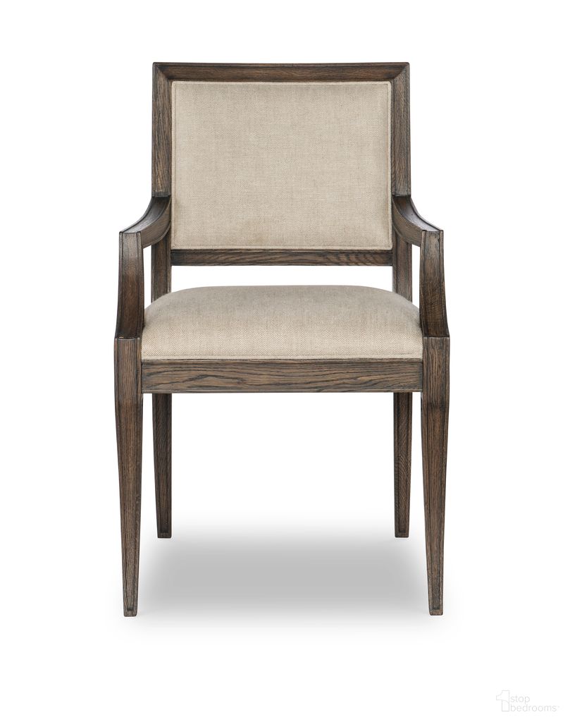 The appearance of Camden Bailey Arm Chair In Rustic Brown designed by Century Furniture in the transitional interior design. This rustic brown piece of furniture was selected by 1StopBedrooms from Camden Collection to add a touch of cosiness and style into your home. Sku: B2H-532. Material: Upholstery. Chair Type: Arm Chair.