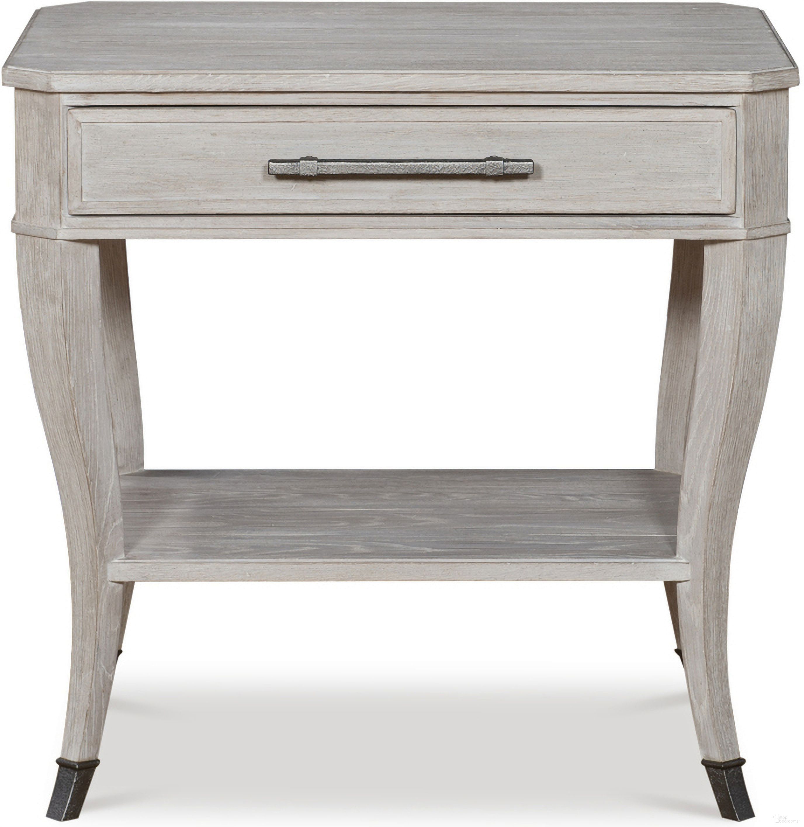 The appearance of Camden Benjamin Side Table In Rustic White designed by Century Furniture in the transitional interior design. This rustic white piece of furniture  was selected by 1StopBedrooms from Camden Collection to add a touch of cosiness and style into your home. Sku: B2W-626. Material: Oak Veneer.