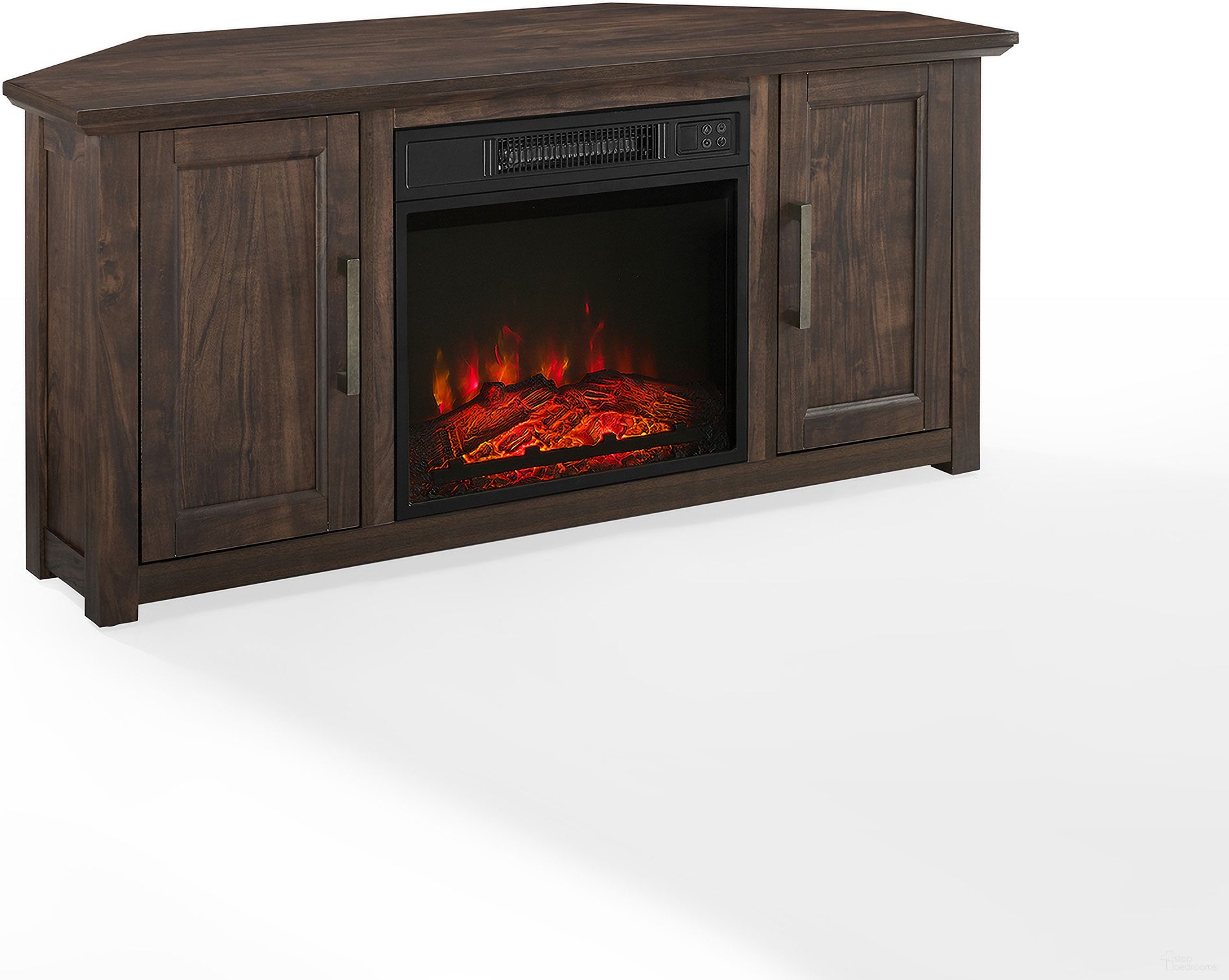 Camden Corner Fireplace TV Stand For 50+ Inch TVs In Dark Walnut