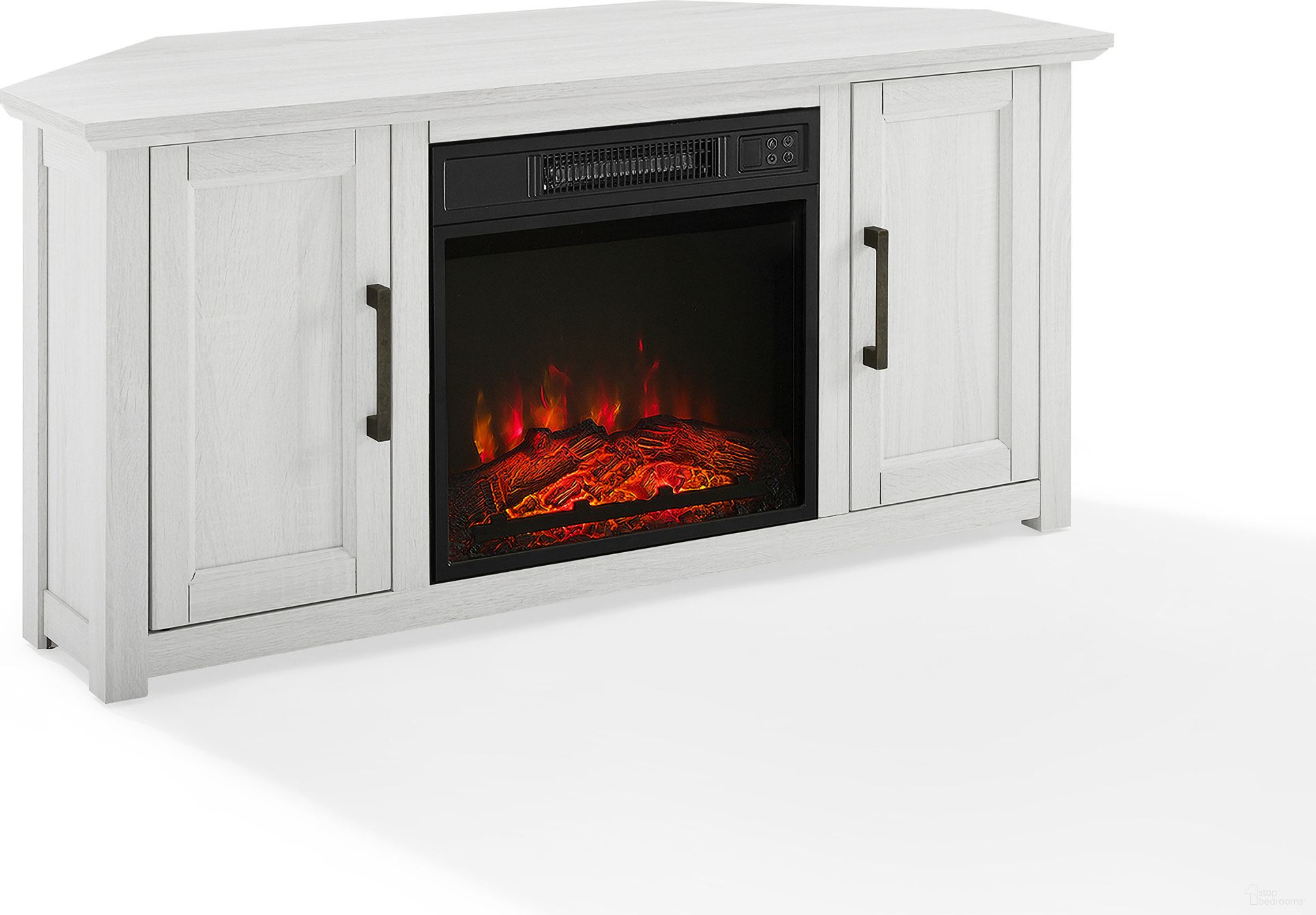 Camden Corner Fireplace TV Stand For 50+ Inch TVs In White Wash