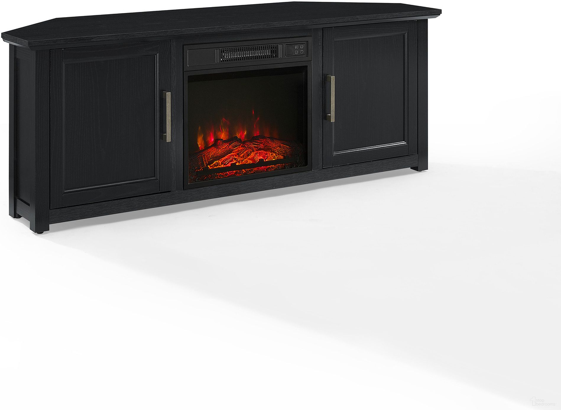 Camden Corner Fireplace TV Stand For 65+ Inch TVs In Black
