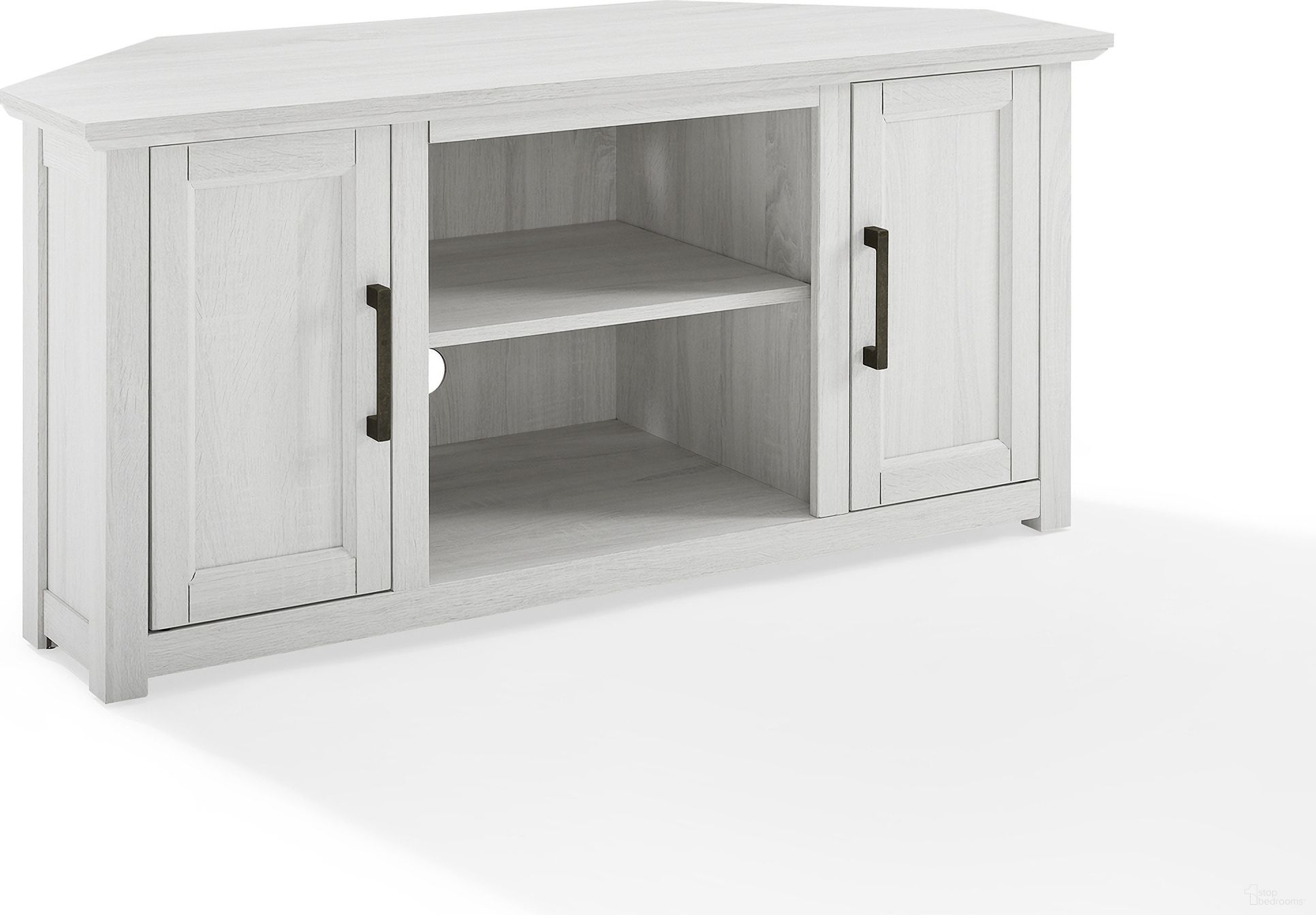 Camden Corner TV Stand For 50+ Inch TVs In White Wash